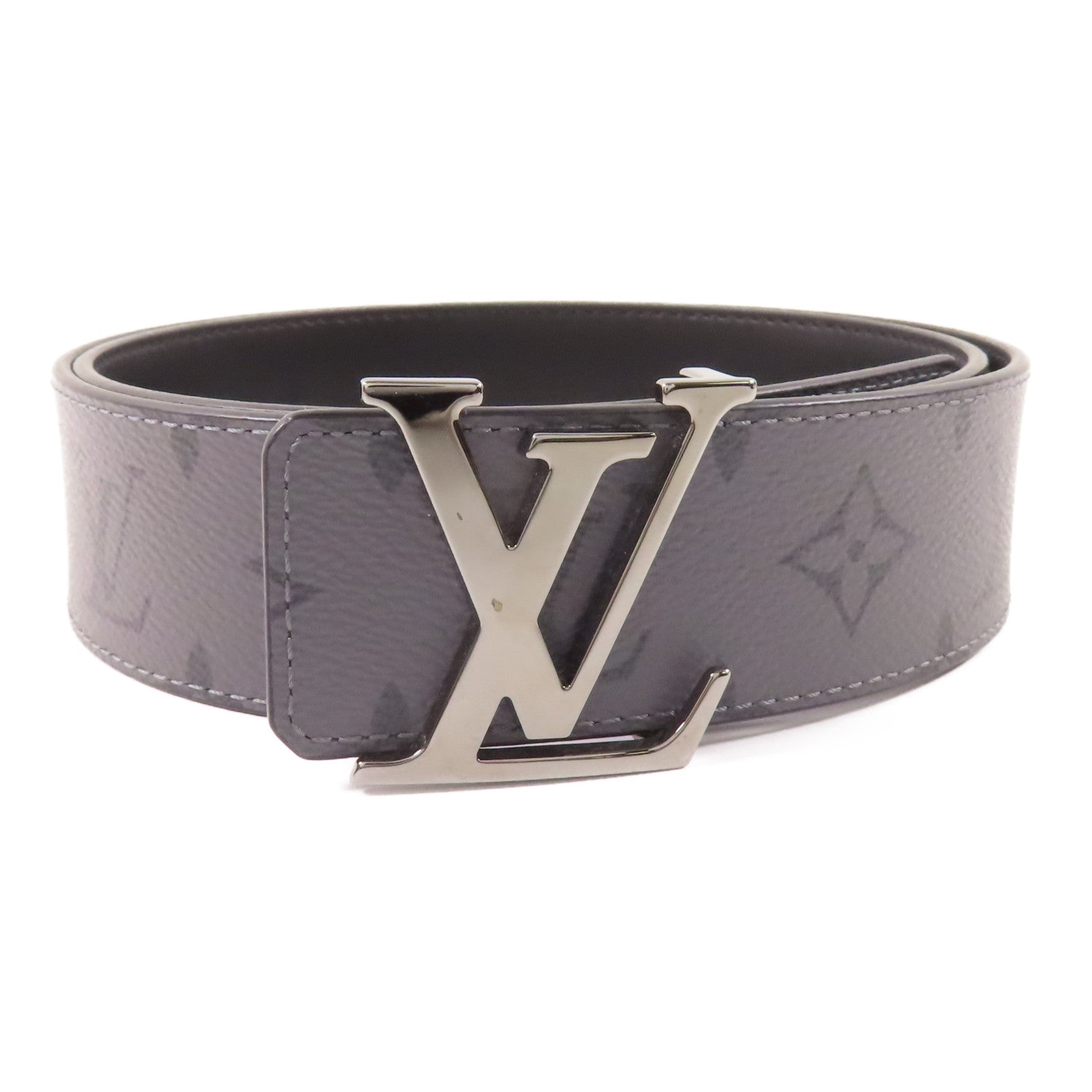 LOUIS VUITTON Monogram Eclipse Reverse銀扣皮帶