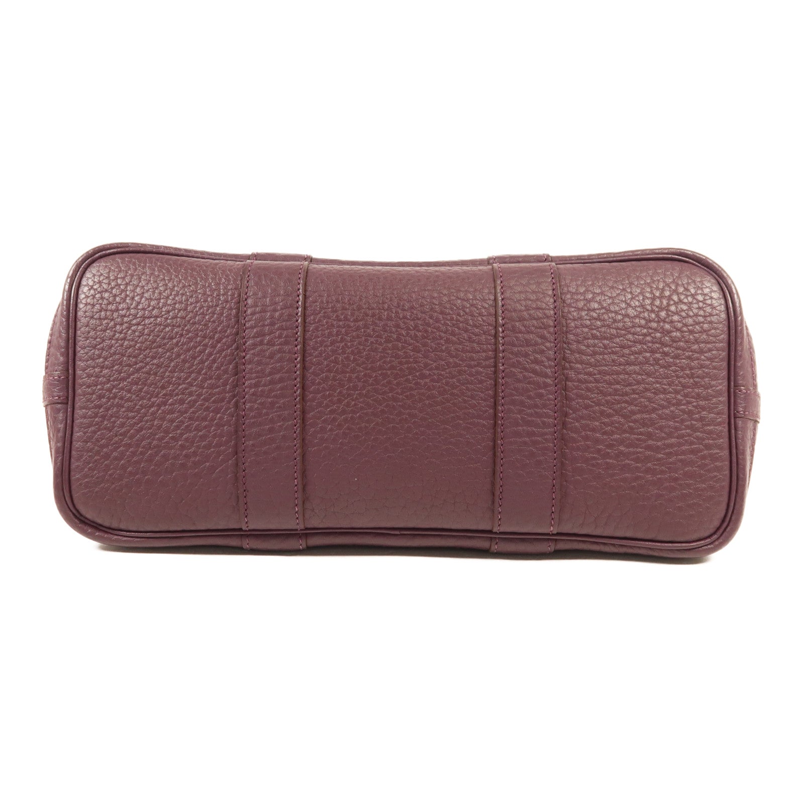 HERMES Fjord皮革Garden Party TPM銀扣手挽袋Cassis