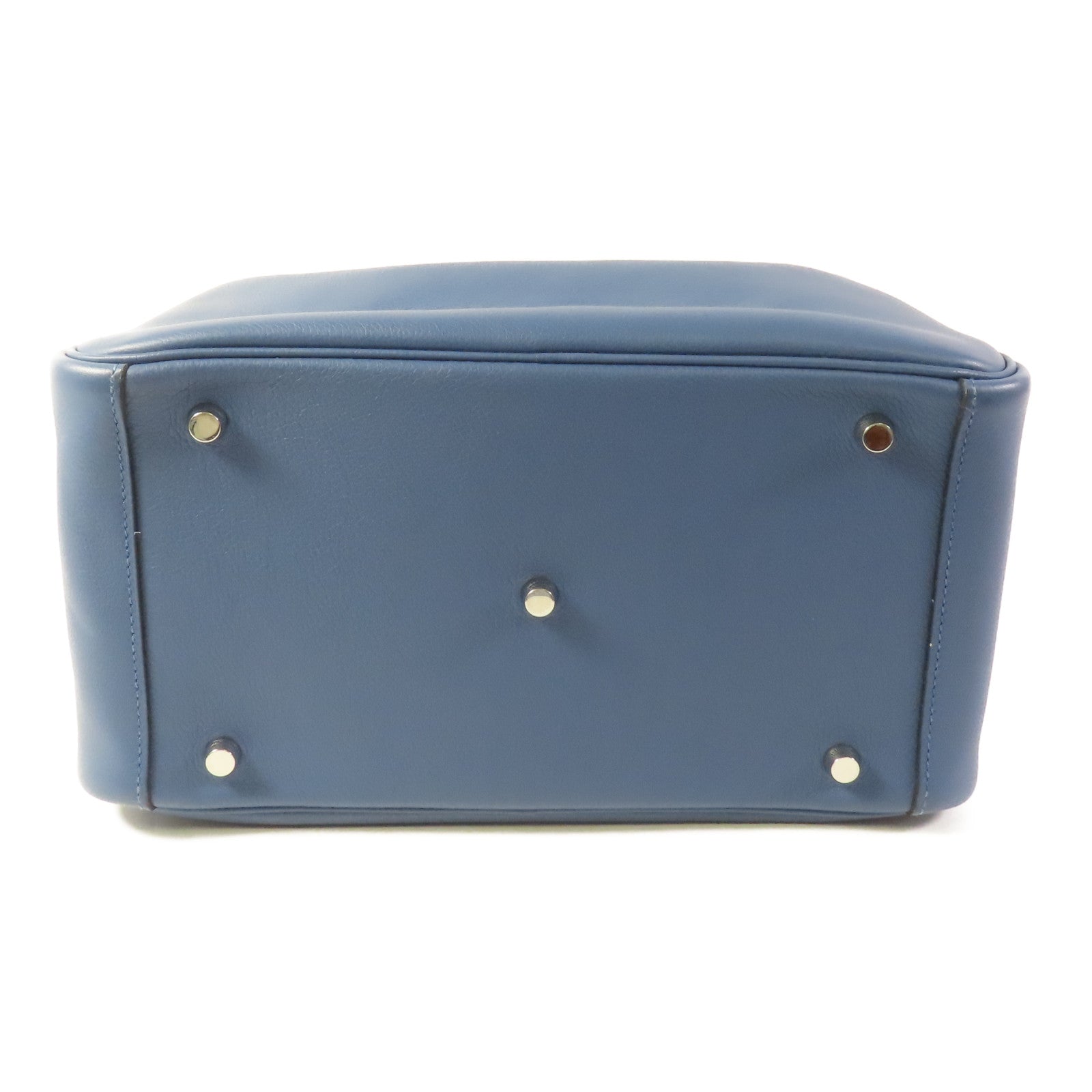 HERMES PHW Lindy 30 2way Shoulder Bag Evercolor Bleu Agate