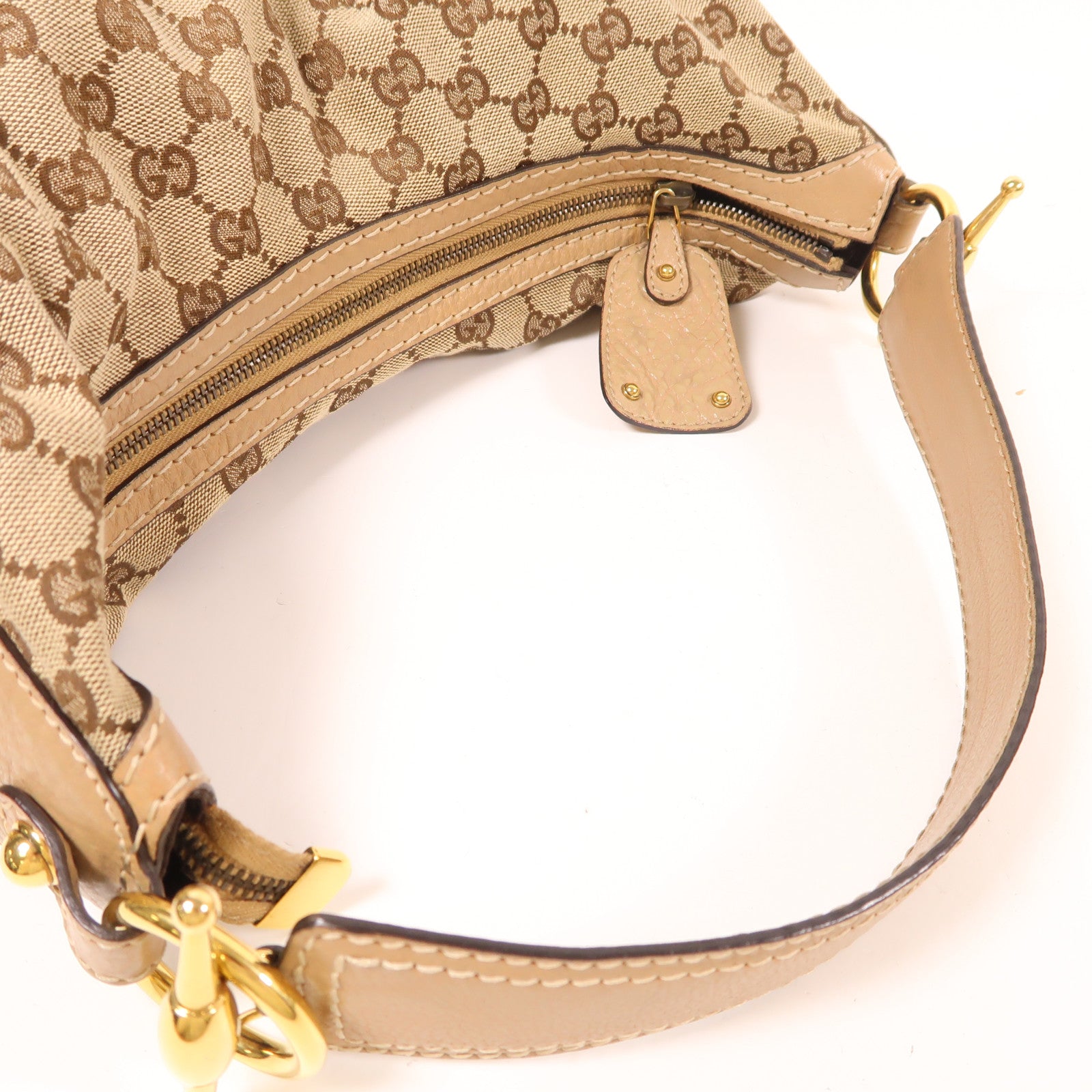 GUCCI 【激減優惠】帆布Shoulder Bag金扣肩背袋棕色