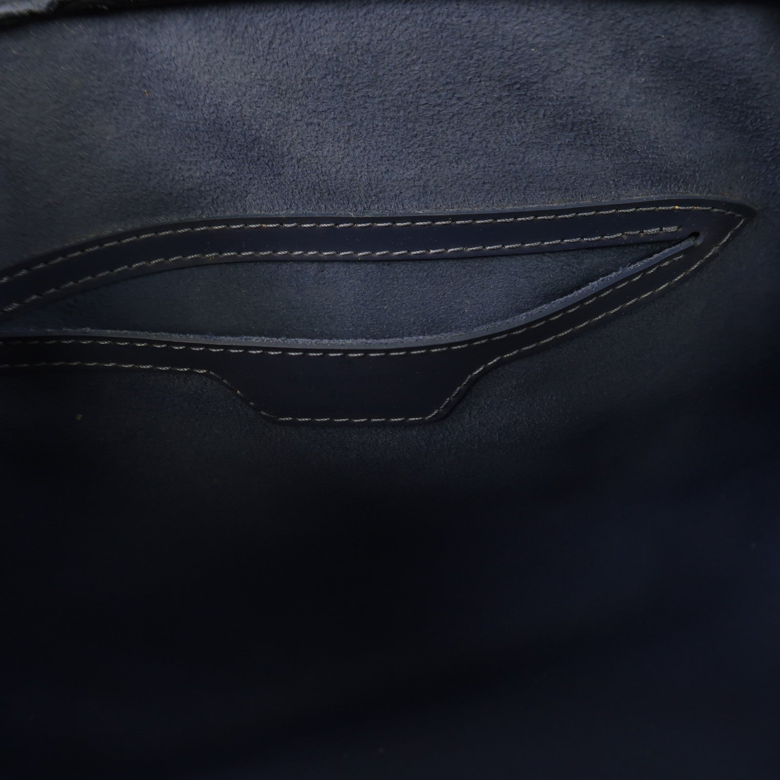 LOUIS VUITTON Epi Soufflot銀扣手挽袋藍色