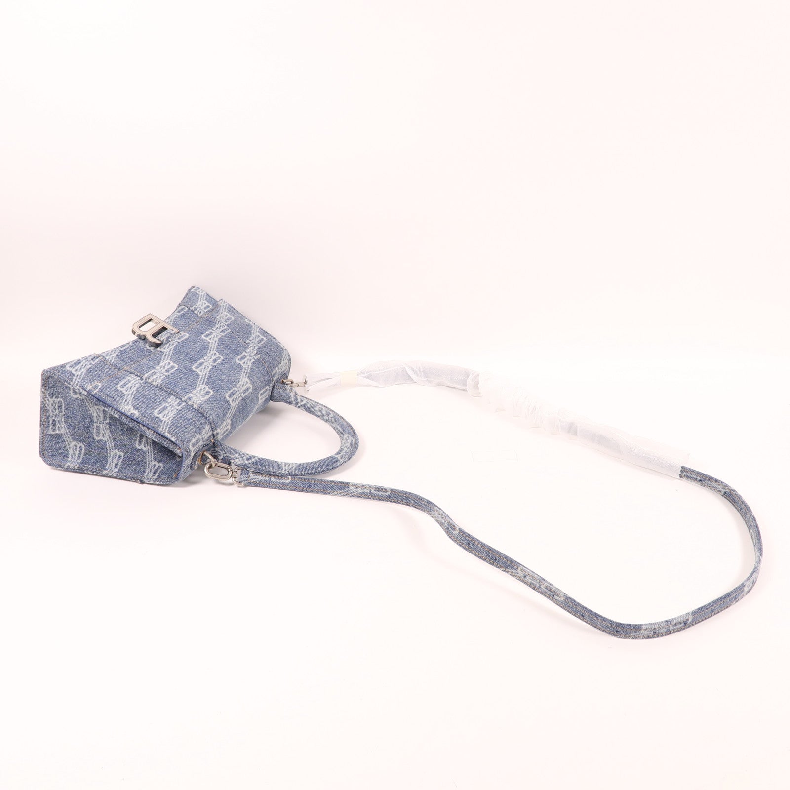 BALENCIAGA SHW Hourglass XS 2 Way Bag Denim Blue