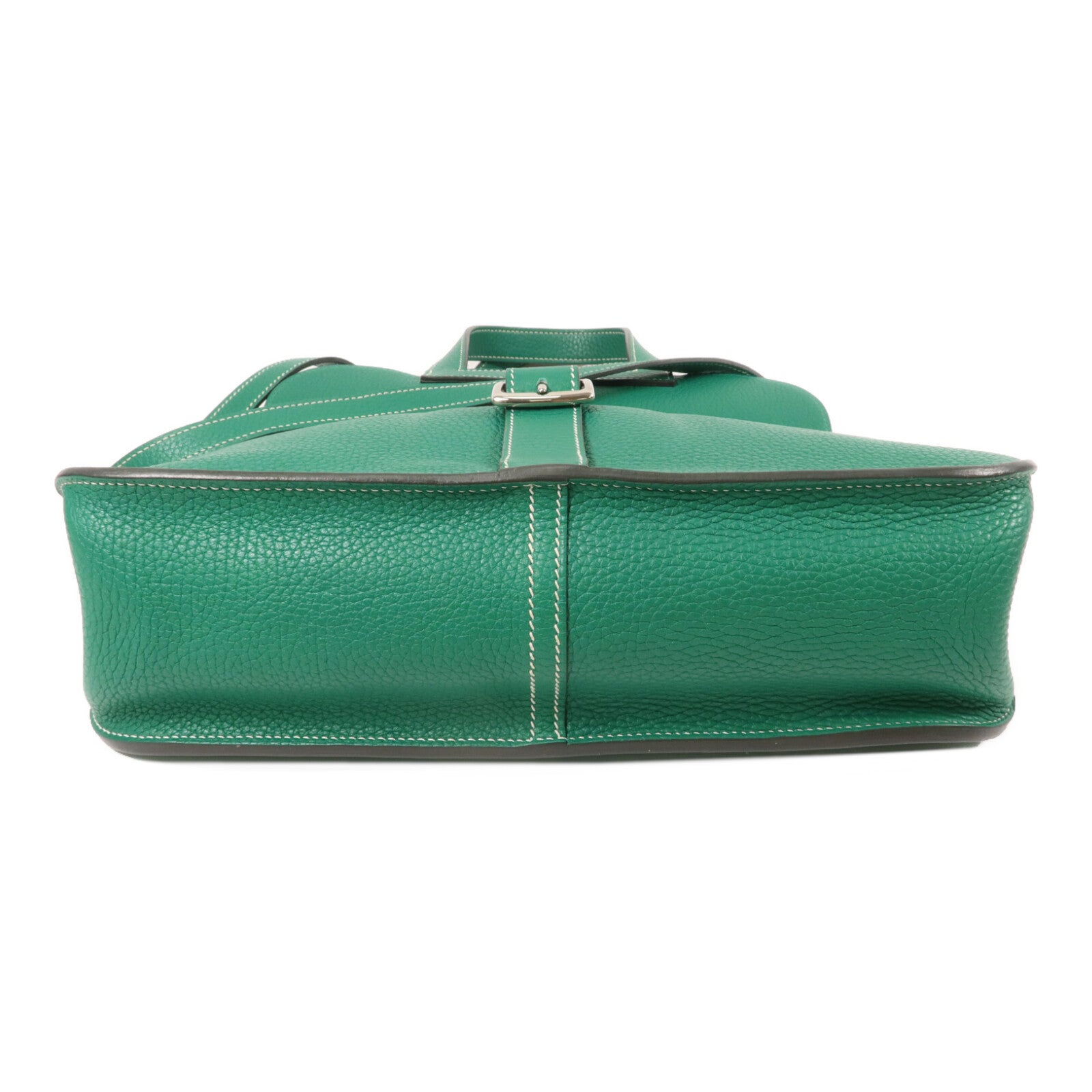 HERMES Clemence皮革Halzan 31手挽肩背兩用袋Vert Vertigo