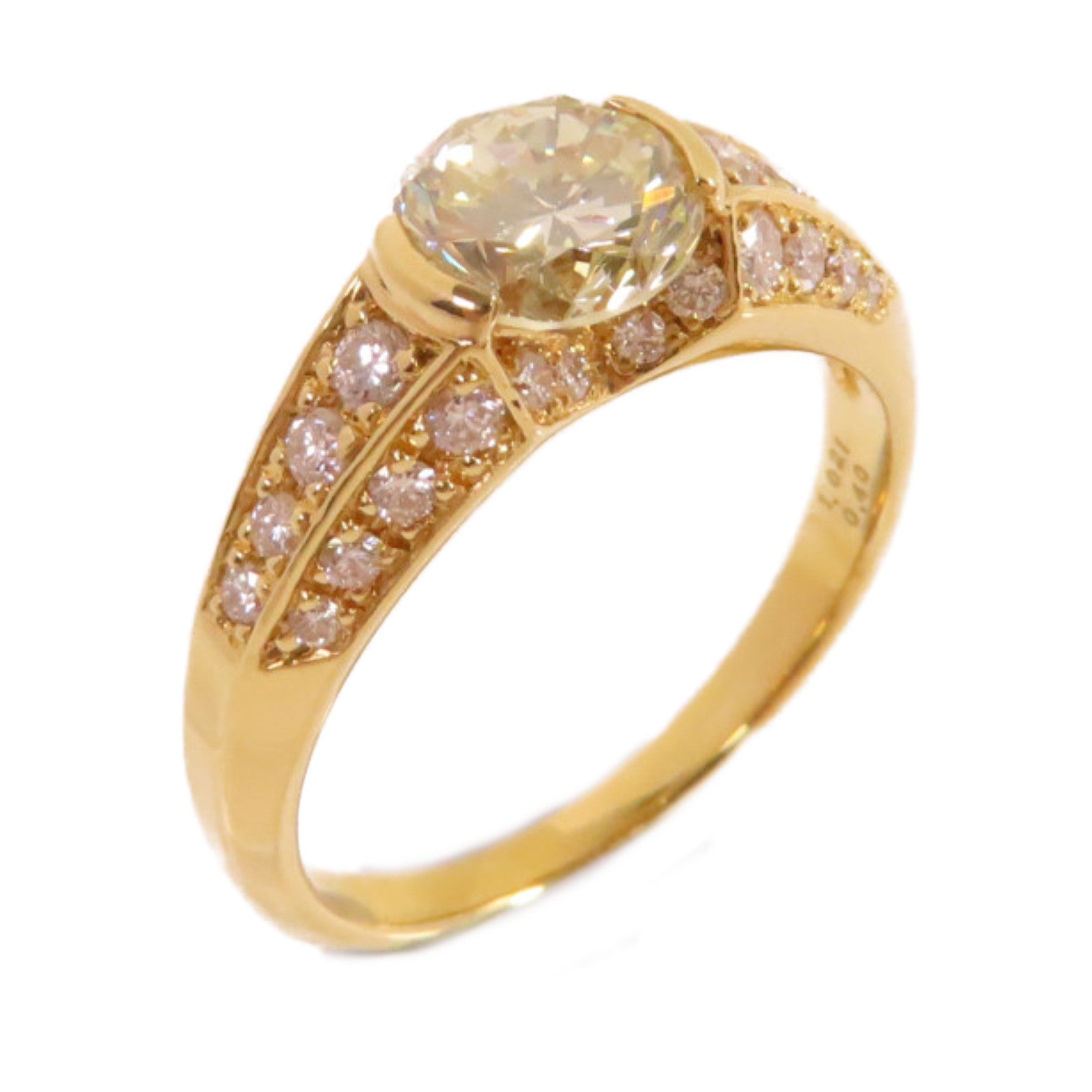JEWELRY 【激減優惠】18K黃金/1.21ct鑽石/0.40ct鑽石Diamond Ring戒指US#6.5