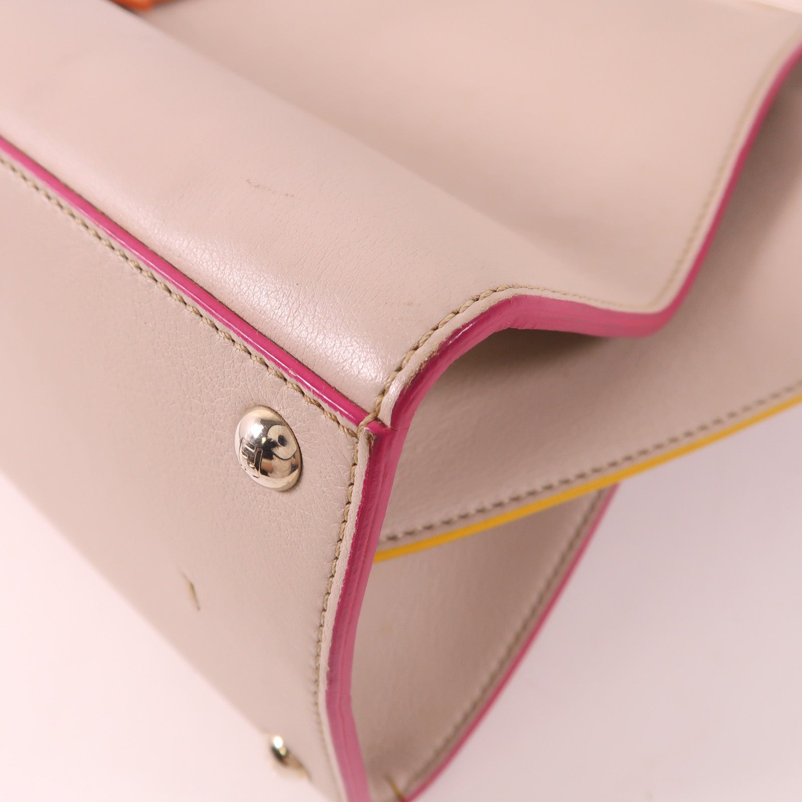 FENDI SHW Handbag 8BH279 Calfskin Leather Grey