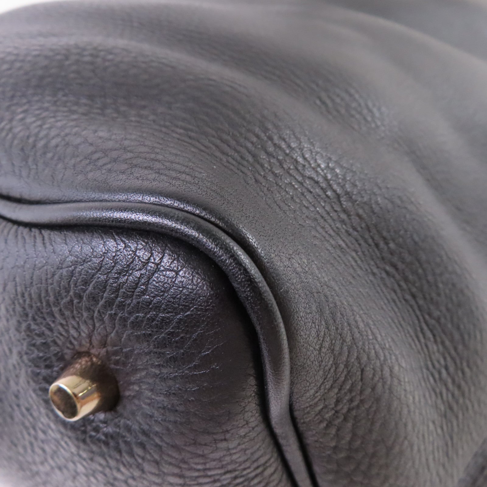 BURBERRY 【激減優惠】牛皮皮革Bucket 2Way Bag銀扣手挽肩背兩用袋黑色