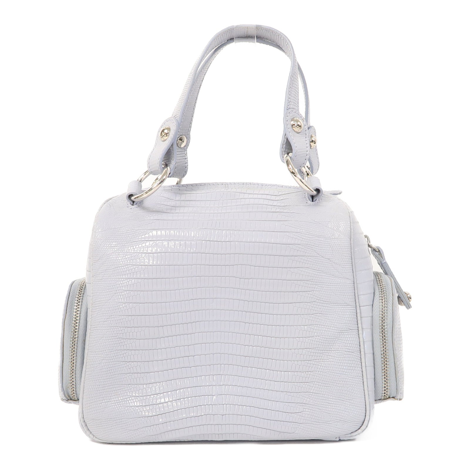 TOD'S 皮革Hand Bag銀扣手挽袋藍色