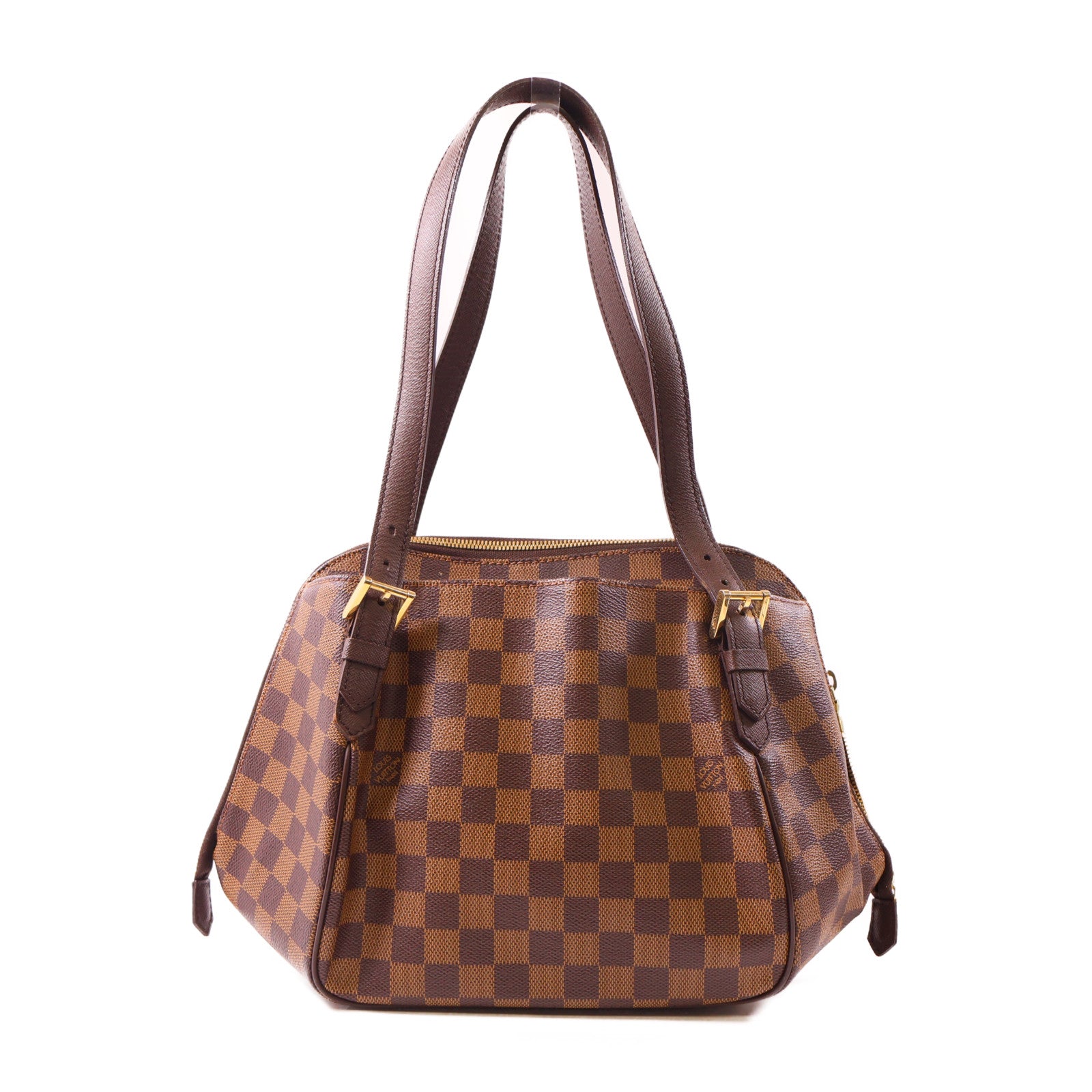 LOUIS VUITTON Damier Belem MM金扣肩背袋棕色