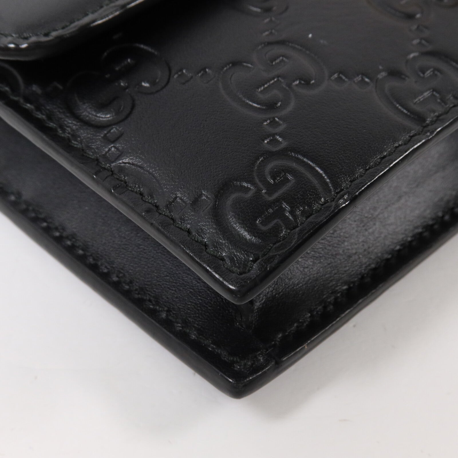 GUCCI 牛皮皮革Guccissima Chain Wallet鏈帶肩背袋
