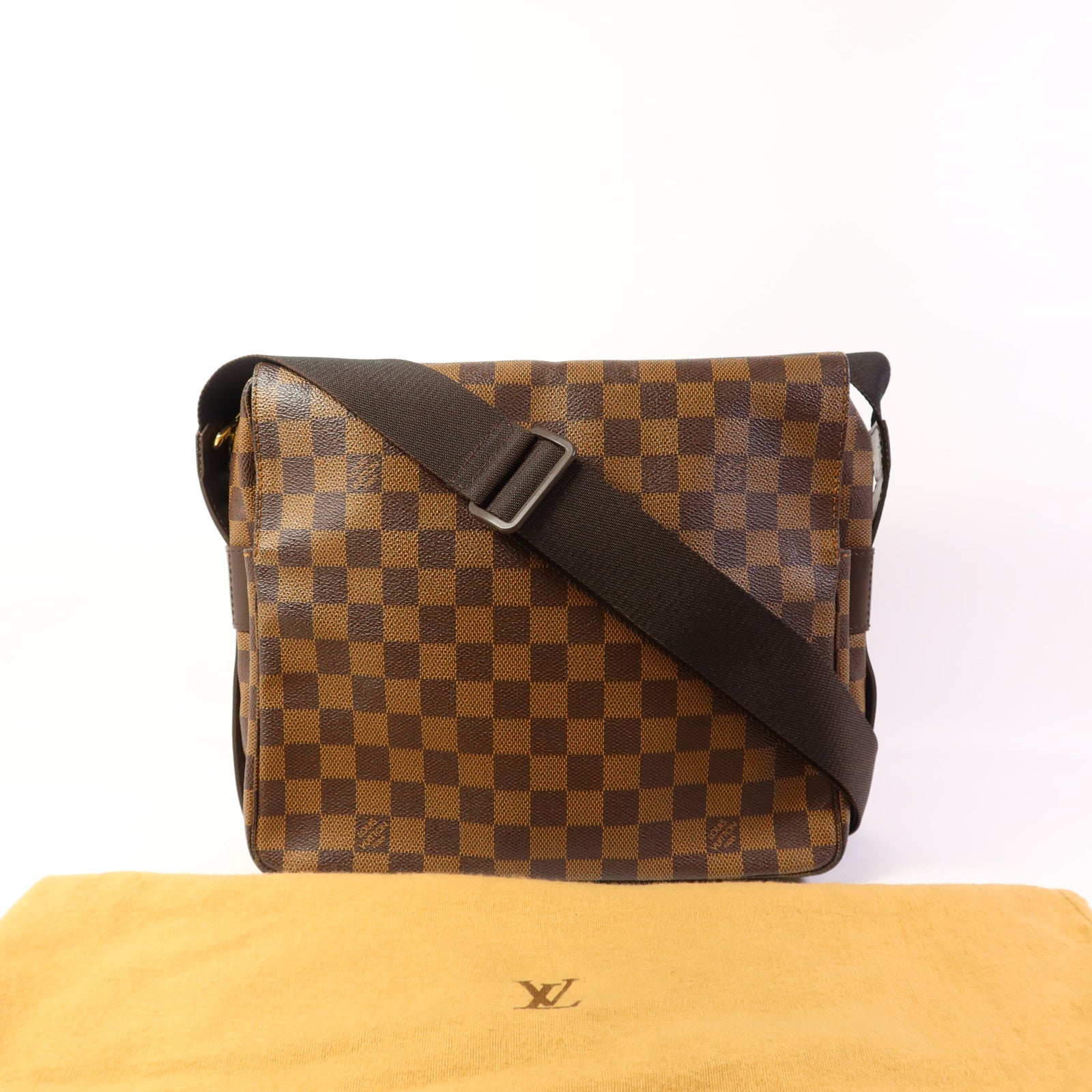 LOUIS VUITTON Damier Naviglio金扣肩背袋