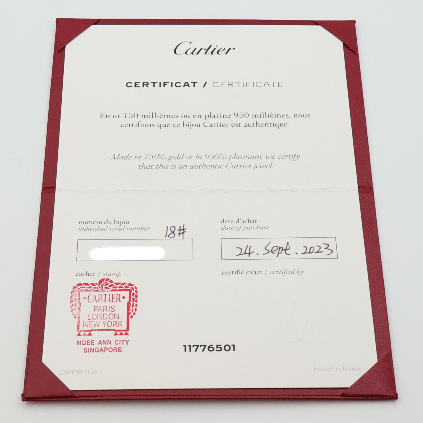 CARTIER 18K玫瑰金Love Blaceret SM Paved鑽石手鐲