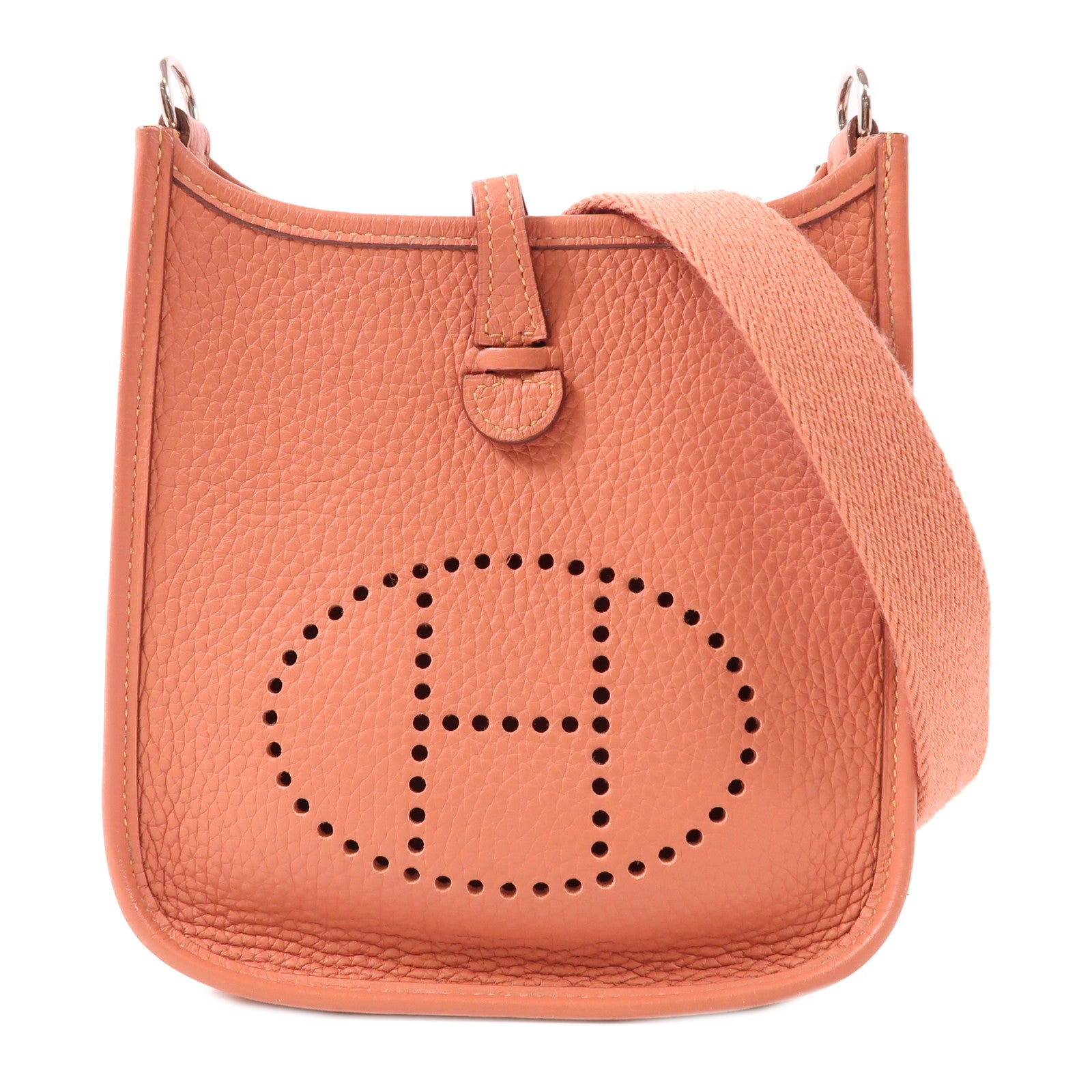 HERMES Clemence皮革Evelyne TPM銀扣肩背袋
