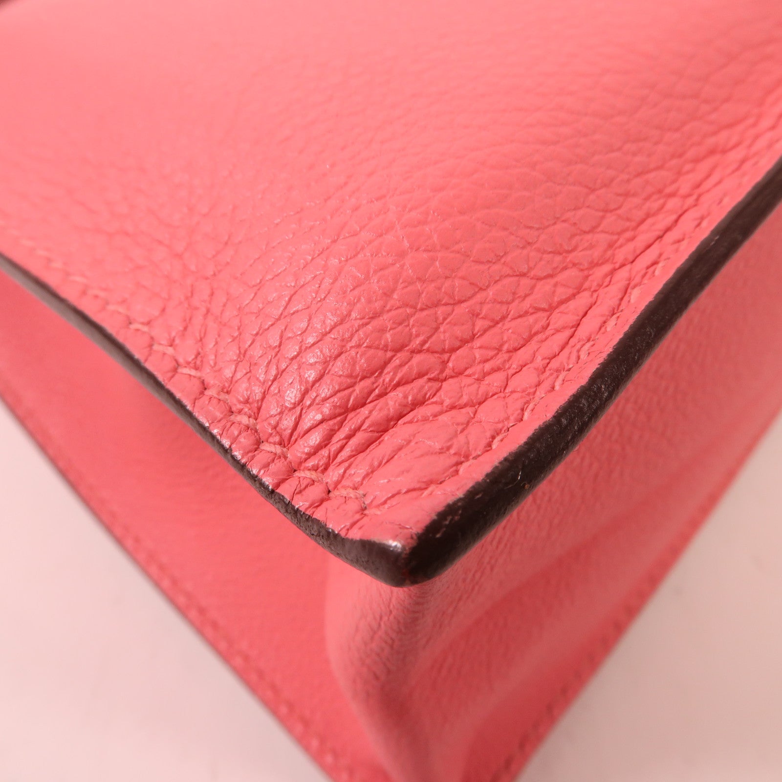 HERMES Ever Color皮革Kelly Danse銀扣肩背袋Rose Azalee