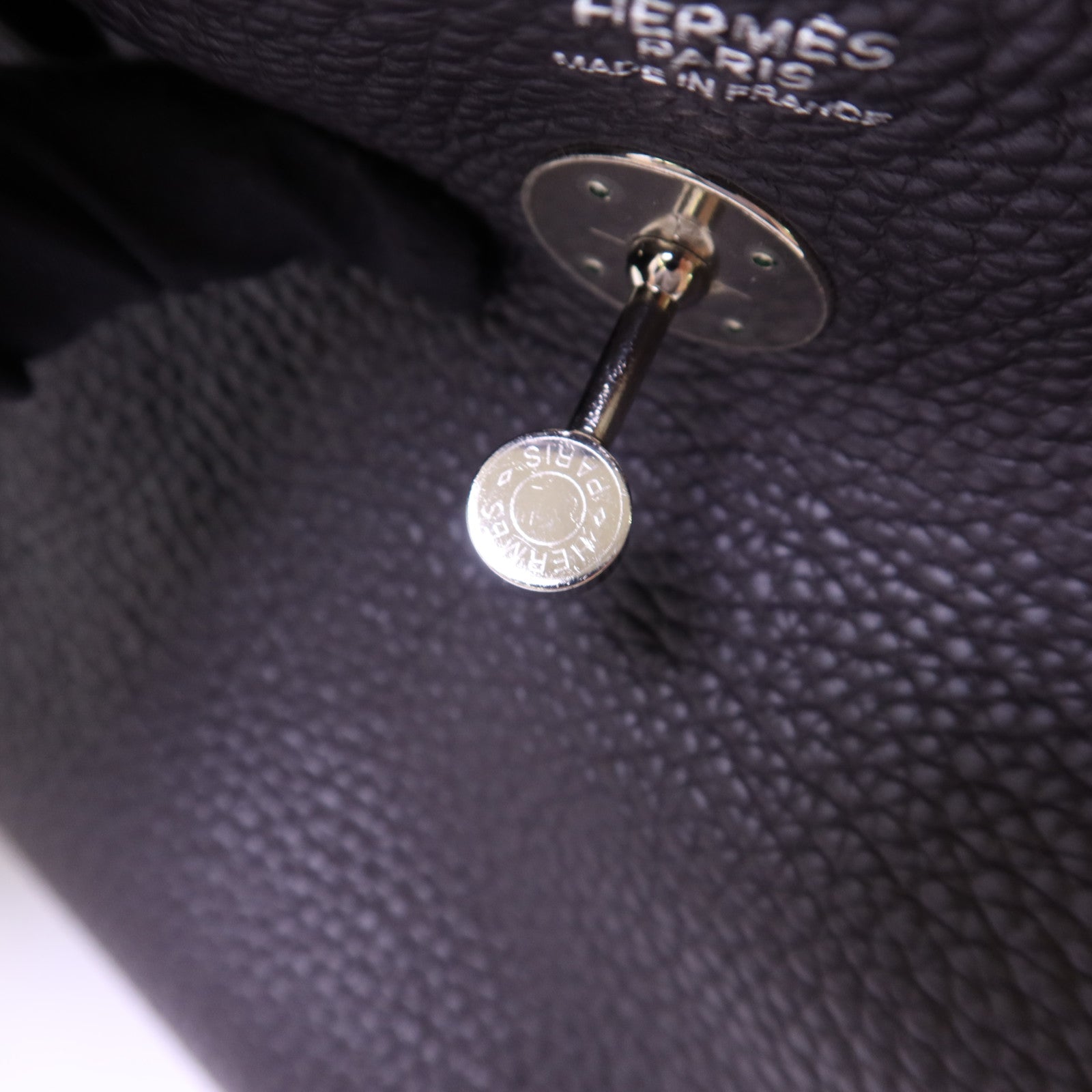 HERMES Clemence皮革Lindy 30銀扣手挽肩背兩用袋Prunoir