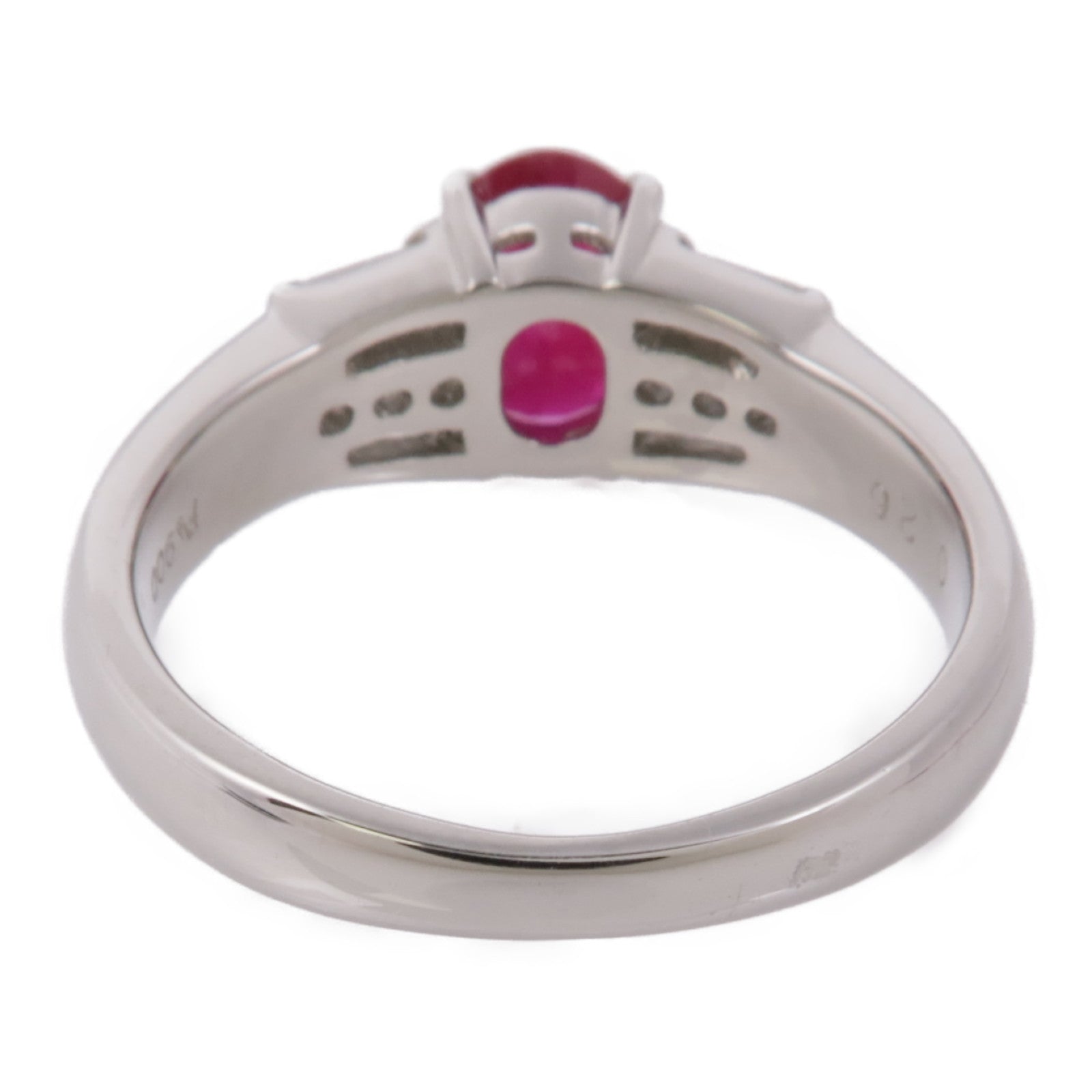 JEWELRY 【激減優惠】PT900鉑金Ruby Diamond Ring紅寶石/鑽石戒指US#7.25