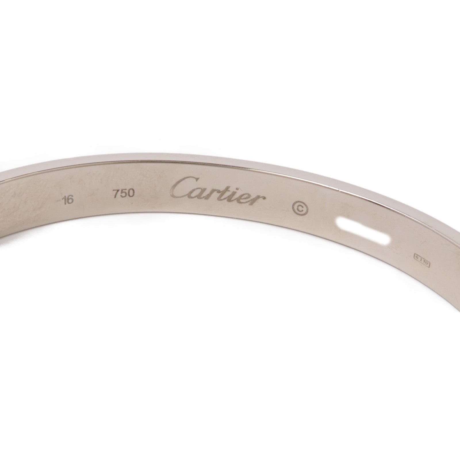 CARTIER 【激減優惠】18K白金Love Bangle手鐲Cartier#16