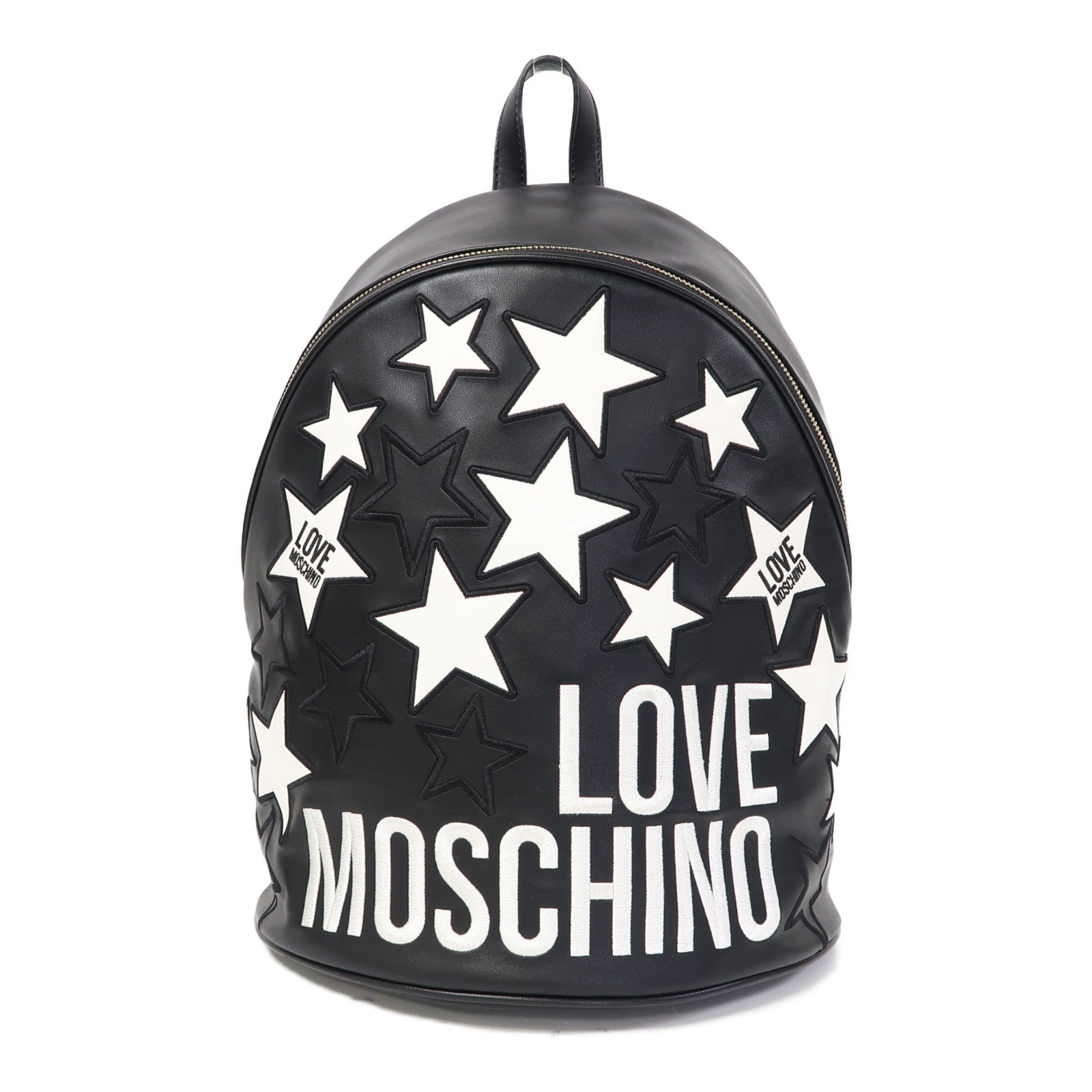 MOSCHINO 皮革Love Moschino Backpack金扣背包黑色