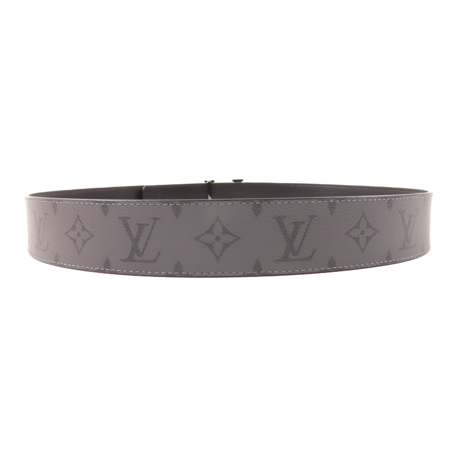 LOUIS VUITTON Monogram Eclipse Reverse銀扣皮帶