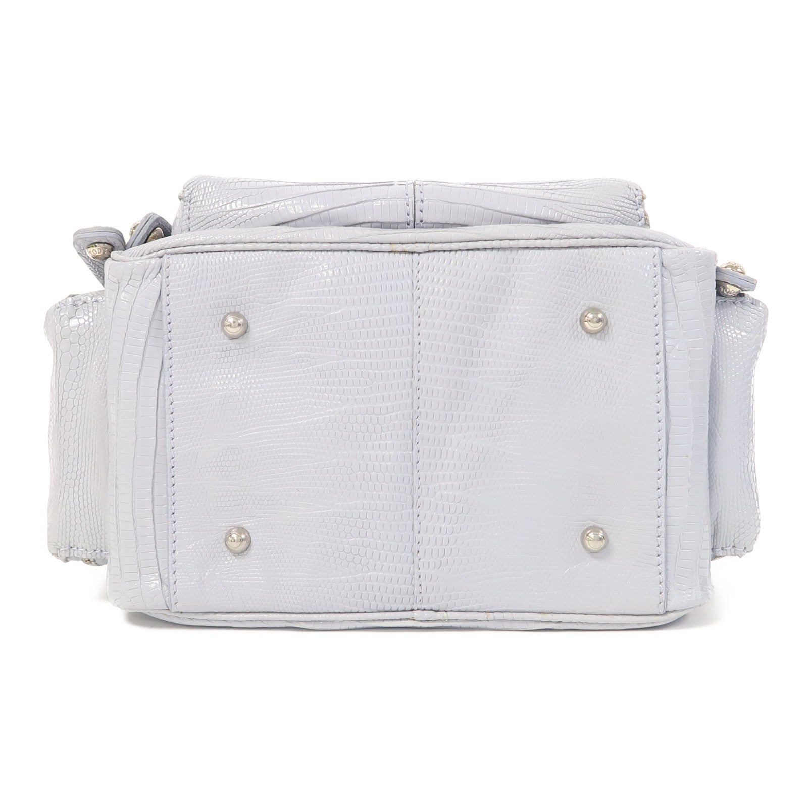 TOD'S 皮革Hand Bag銀扣手挽袋藍色