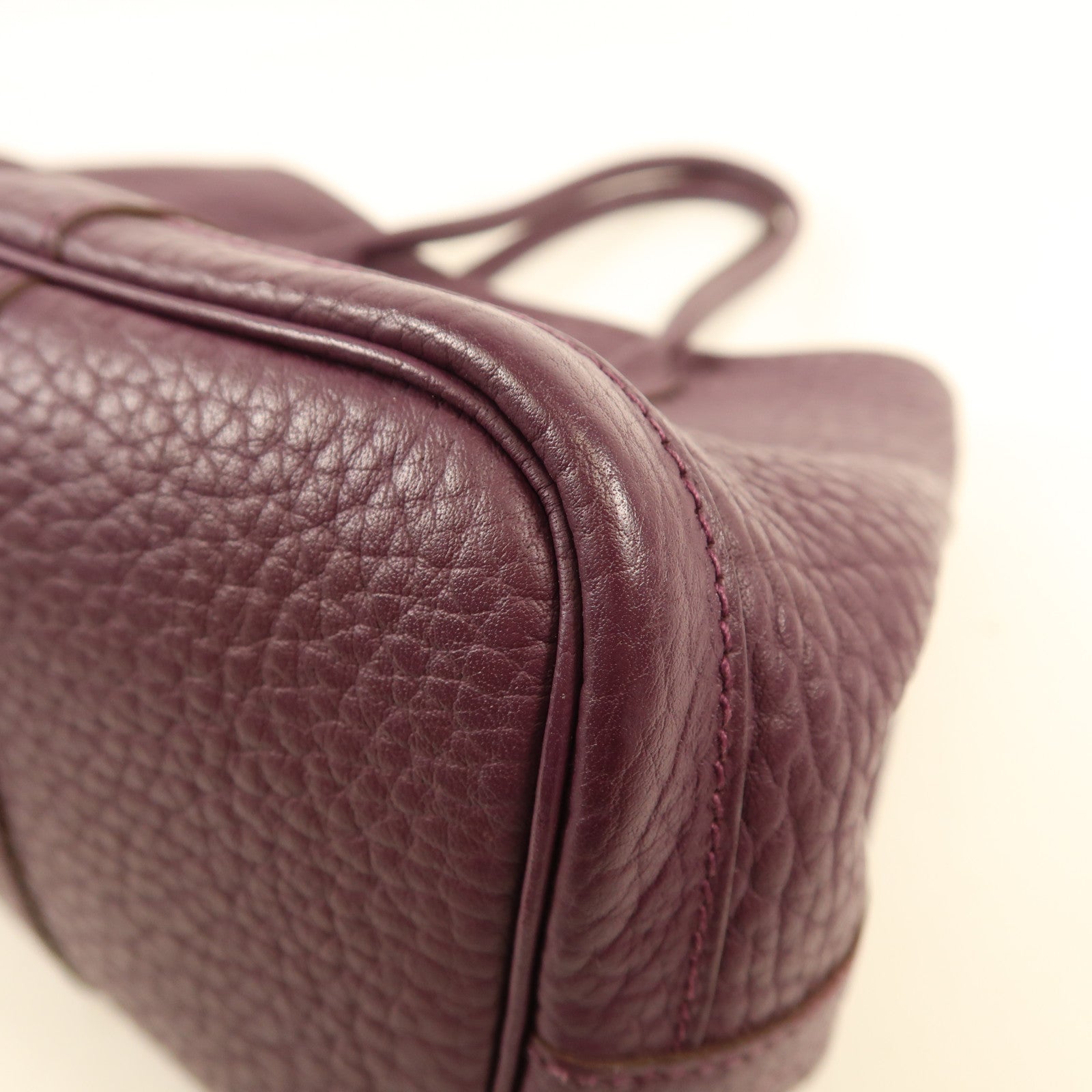 HERMES Fjord皮革Garden Party TPM銀扣手挽袋Cassis