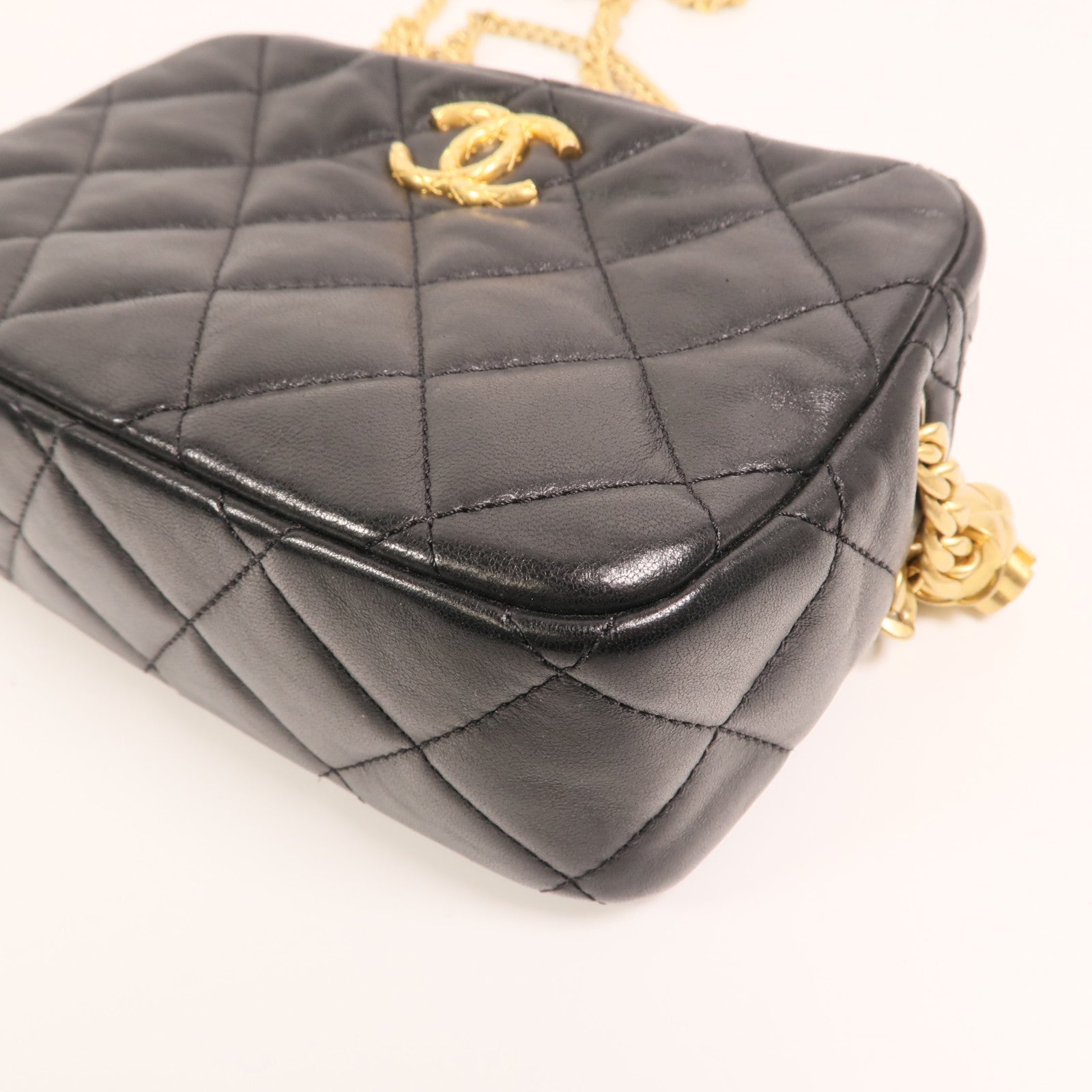 CHANEL 【激減優惠】羊皮皮革Chain Shoulder金扣鏈帶肩背袋