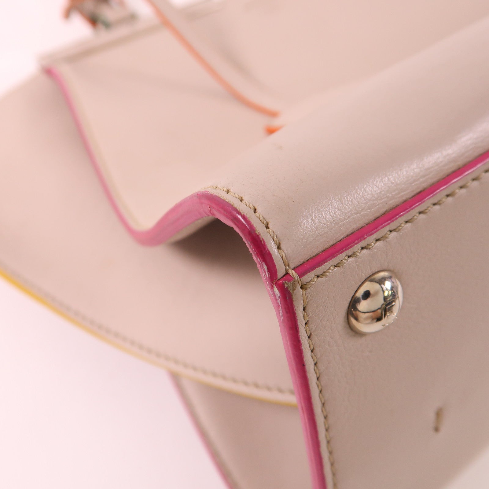 FENDI SHW Handbag 8BH279 Calfskin Leather Grey