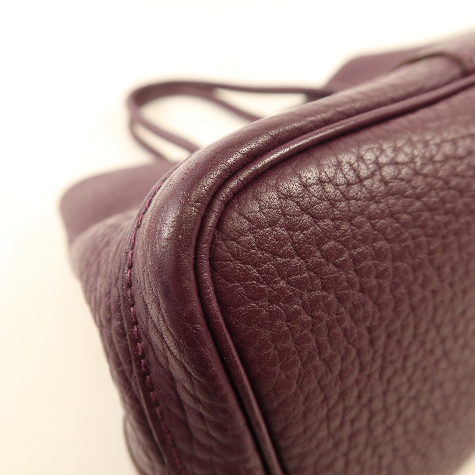 HERMES Fjord皮革Garden Party TPM銀扣手挽袋Cassis