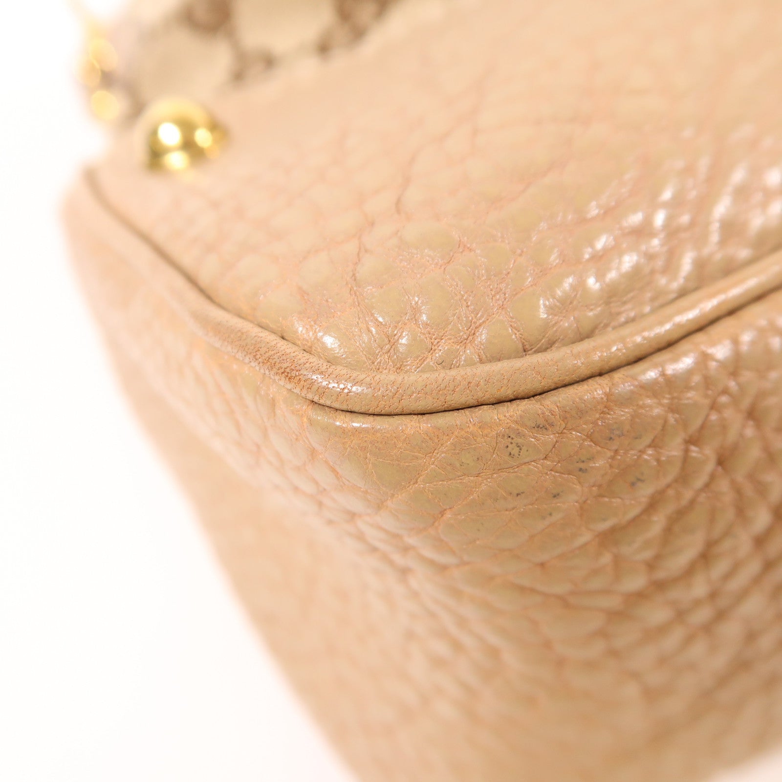 GUCCI 【激減優惠】帆布Shoulder Bag金扣肩背袋棕色