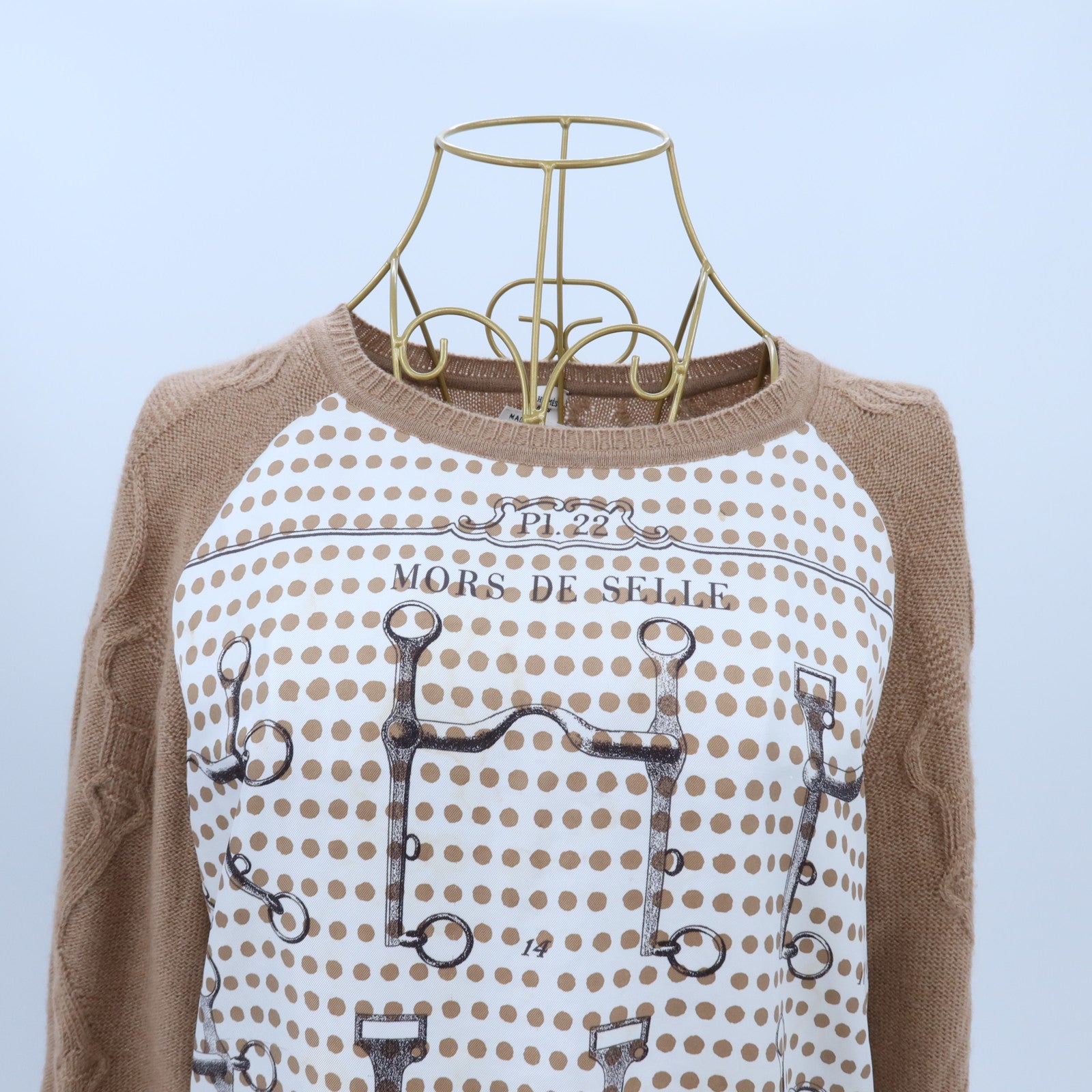 HERMES Camelhair/Silk Twillaine Long-Sleeve針織