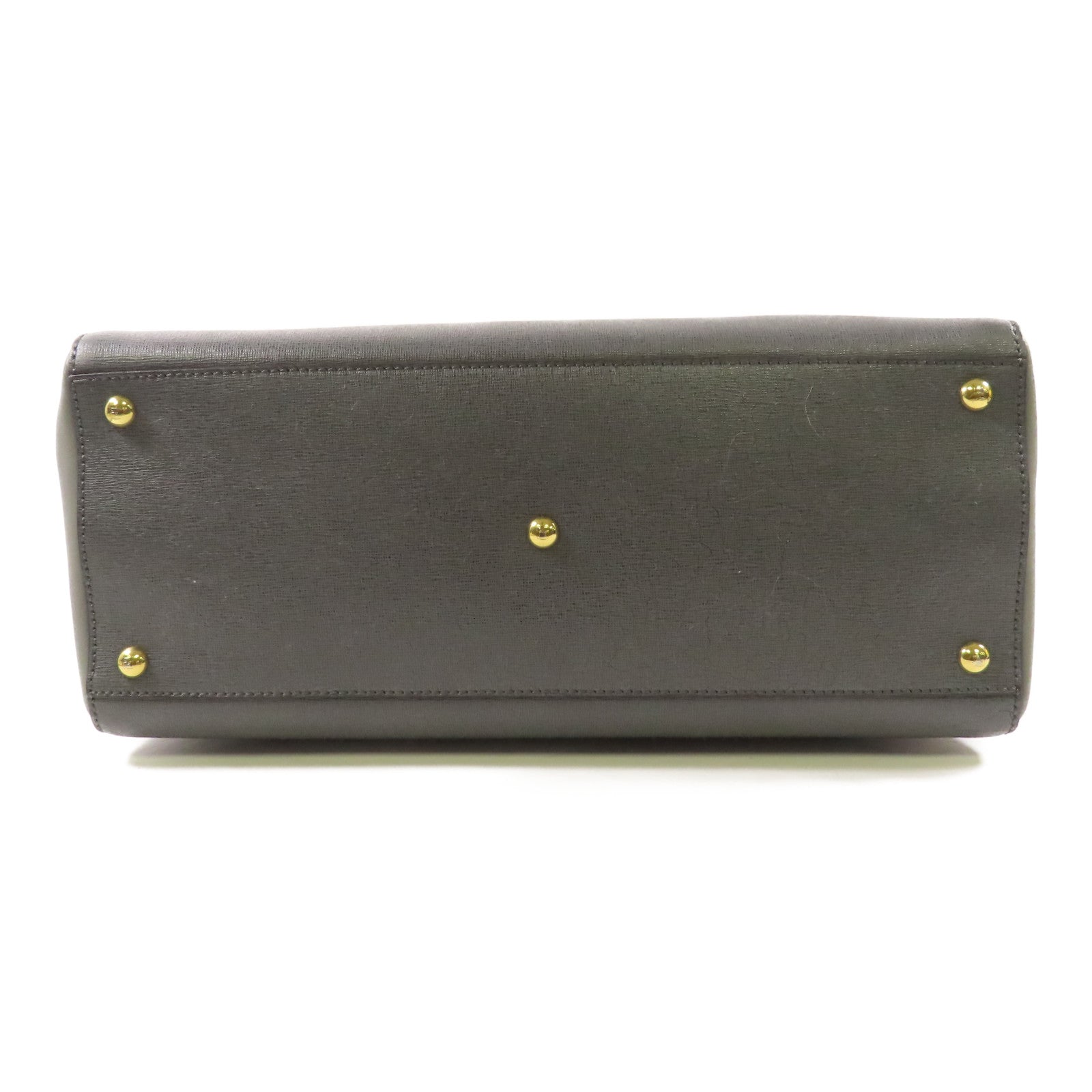 FENDI GHW 2 Jours 2 Way Shoulder Bag 8BH250 Calfskin Leather Grey