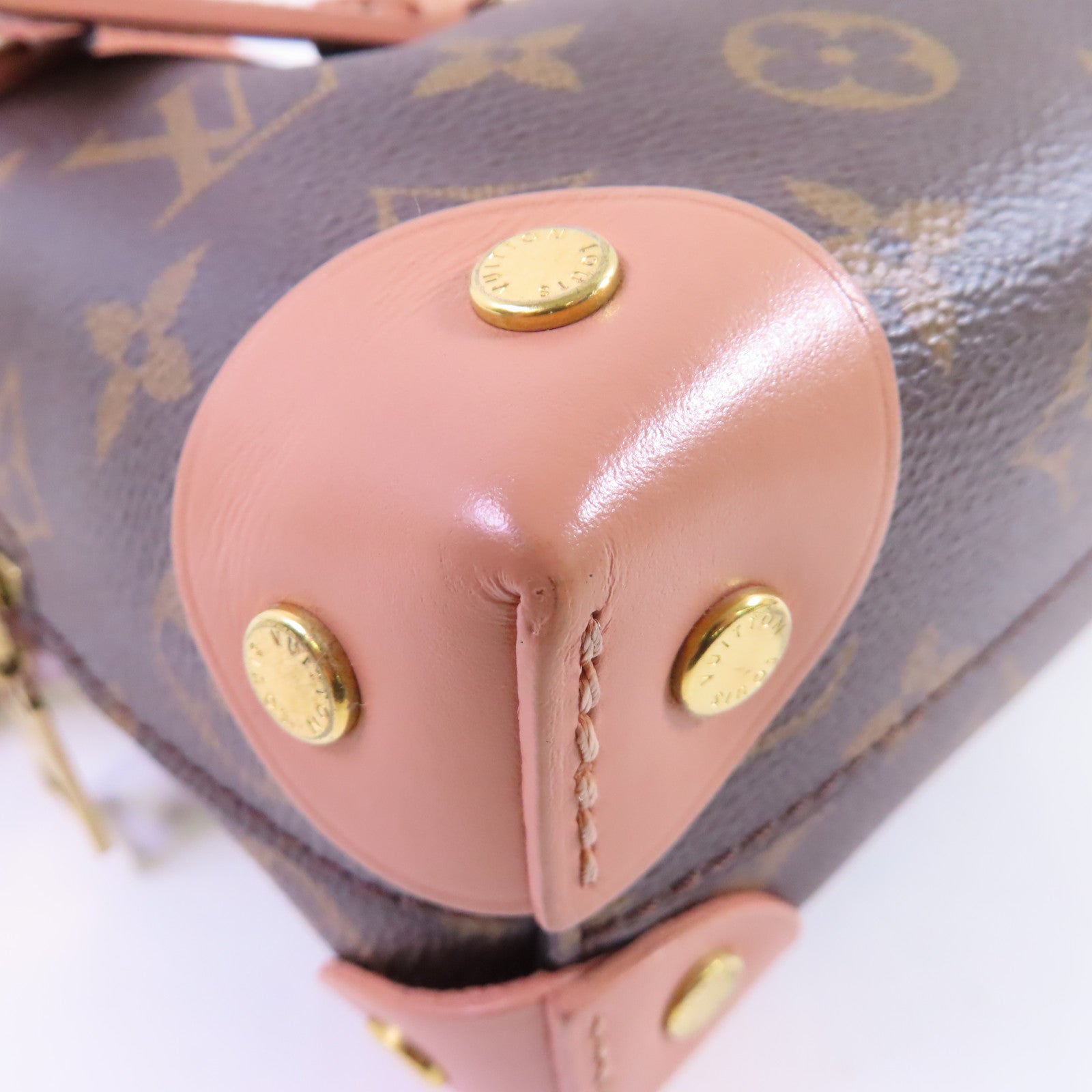 LOUIS VUITTON Monogram Petite Malle Souple 2Way Shoulder Bag金扣手挽肩帶兩用袋