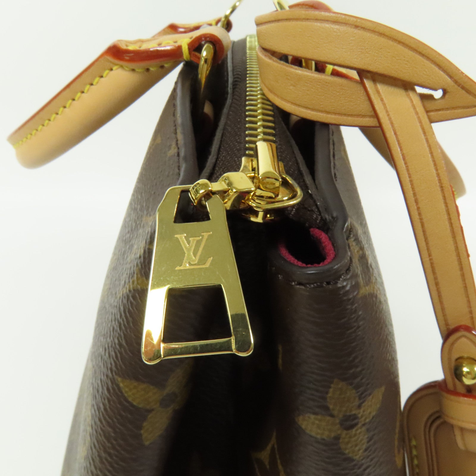 LOUIS VUITTON Monogram Petit Palais金扣手挽肩背兩用袋棕色