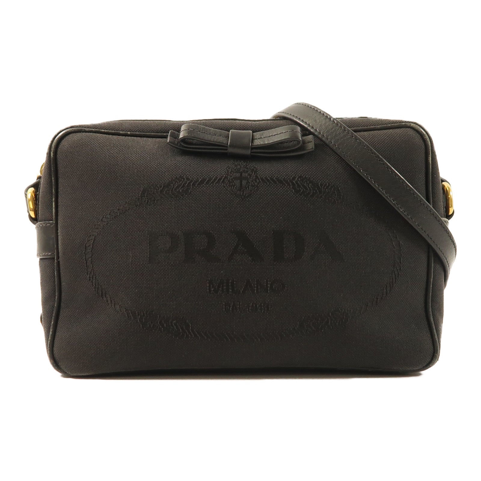 PRADA 帆布Shoulder Bag金扣肩背袋