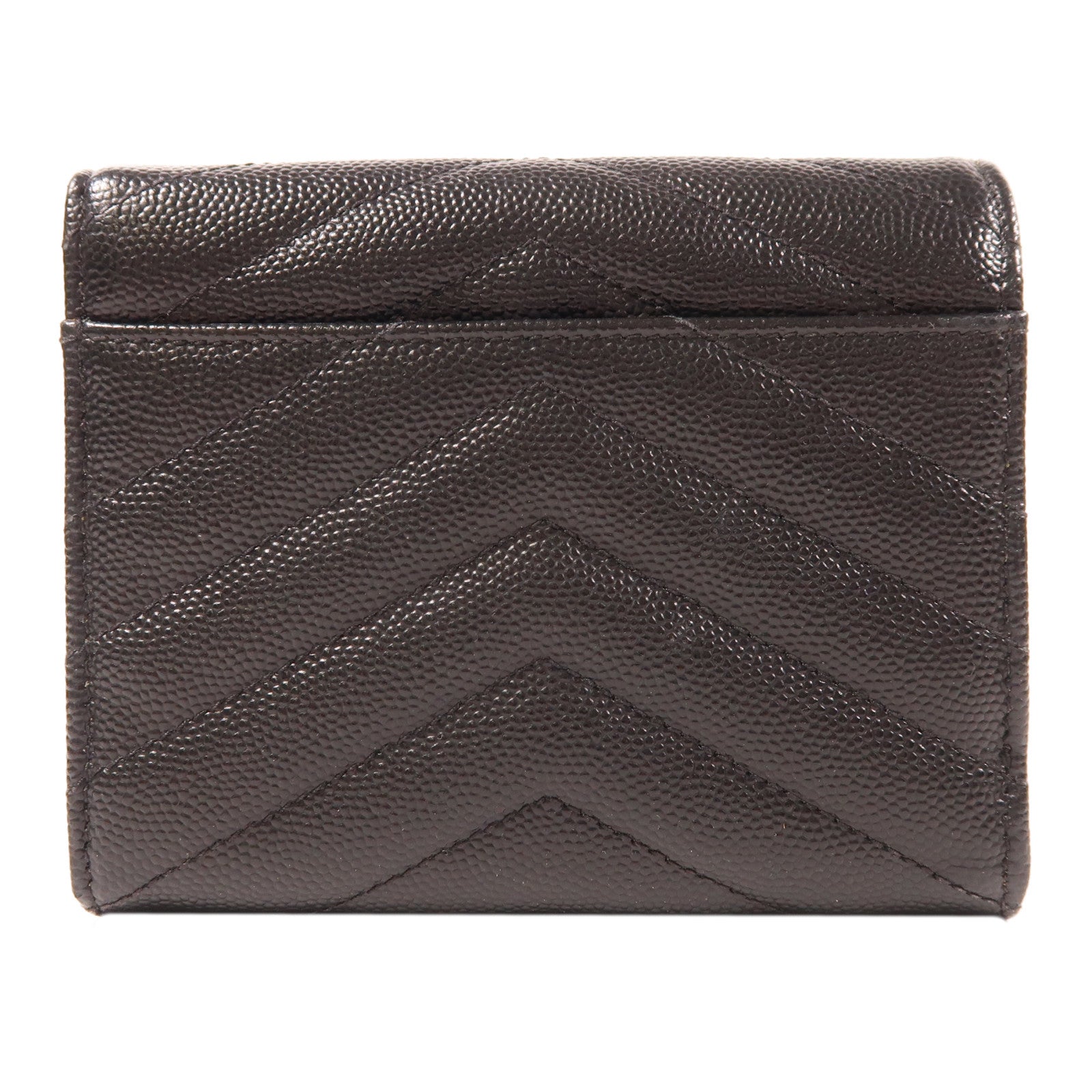 YVES SAINT LAURENT 皮革Tri-Fold Wallet金扣錢包黑色