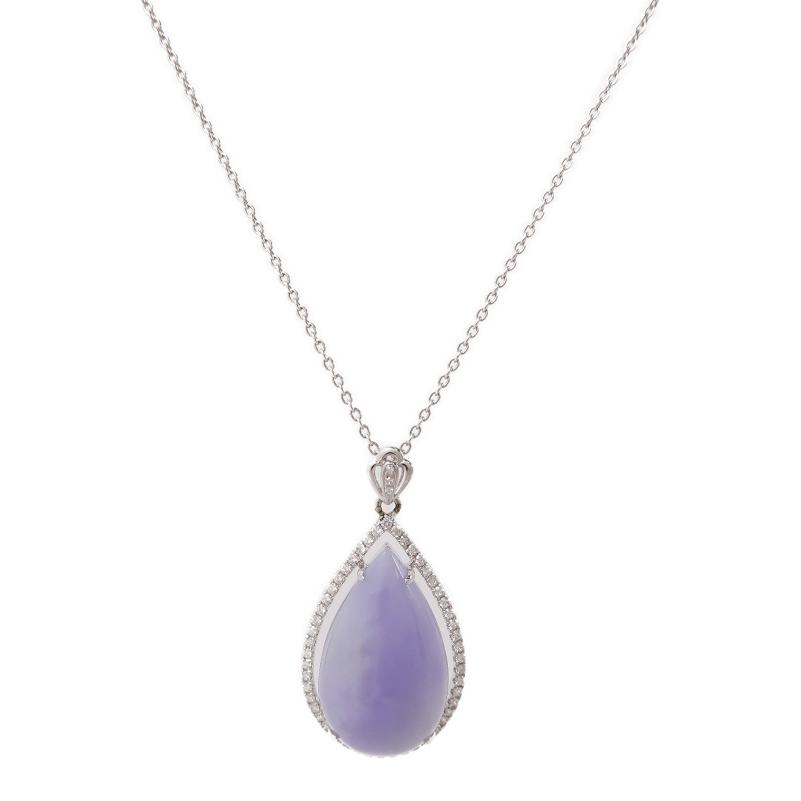 JEWELRY 18K白金Jade Necklace翡翠項鍊紫色