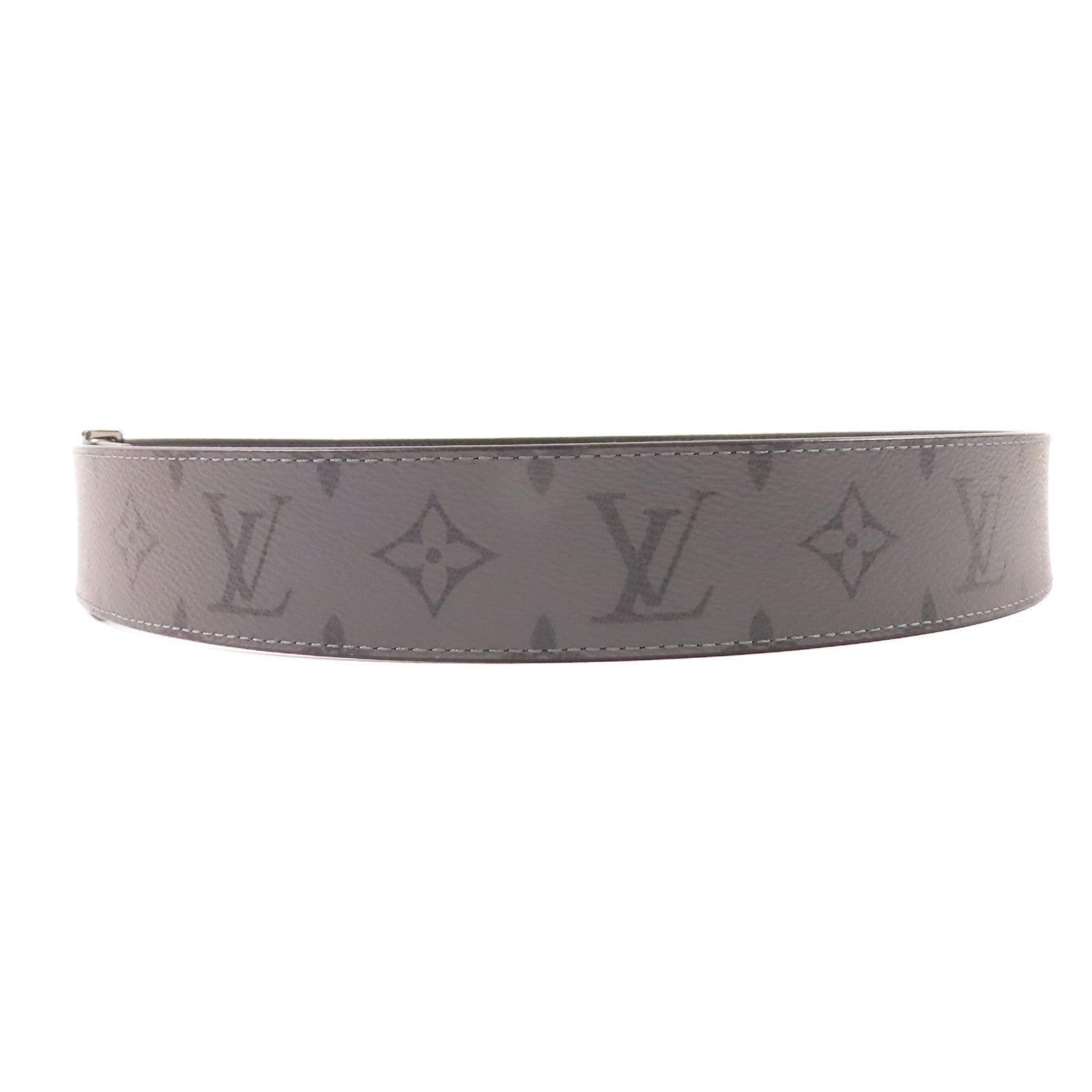 LOUIS VUITTON Monogram Eclipse Reverse銀扣皮帶