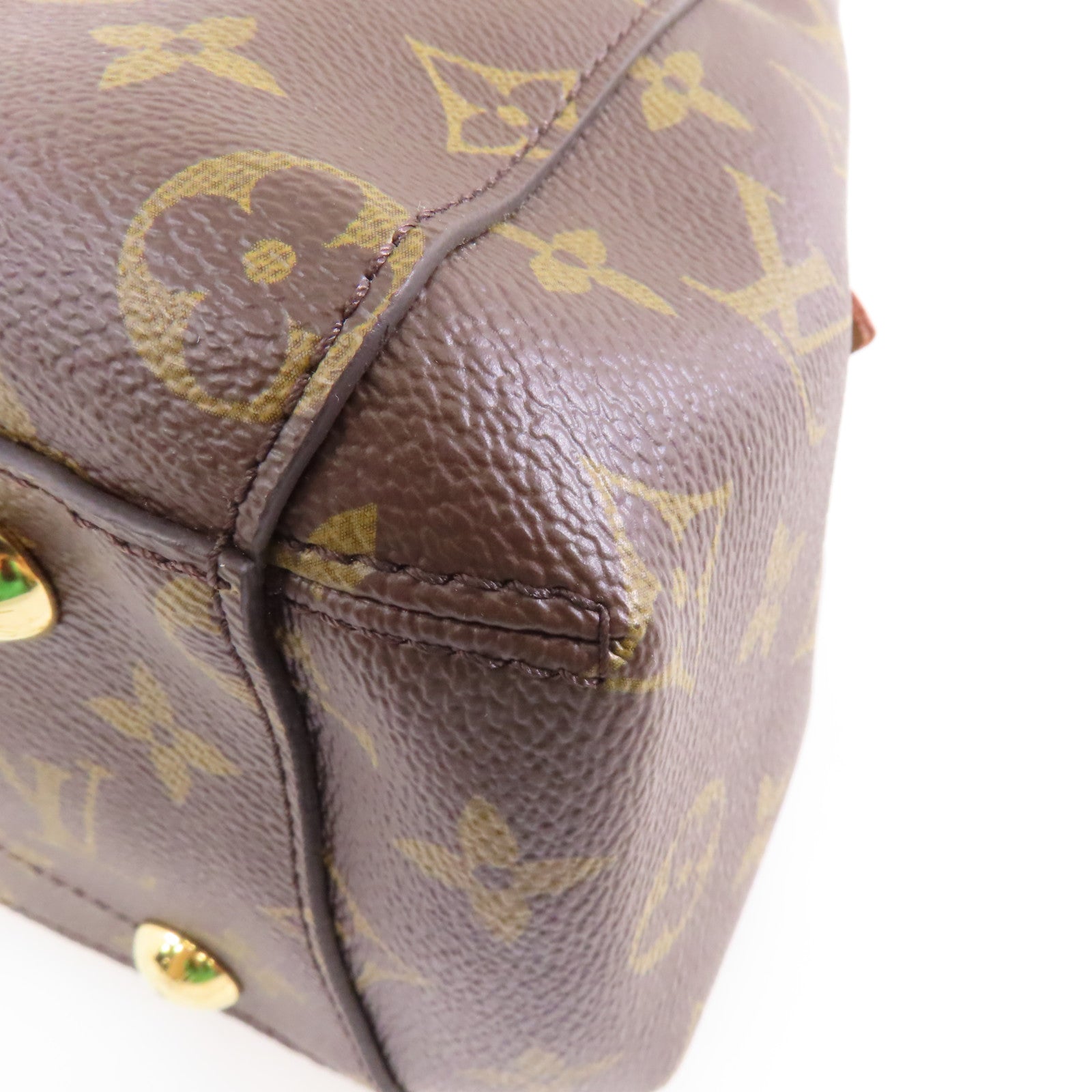 LOUIS VUITTON Monogram Montaigne BB金扣手挽肩背兩用袋啡色