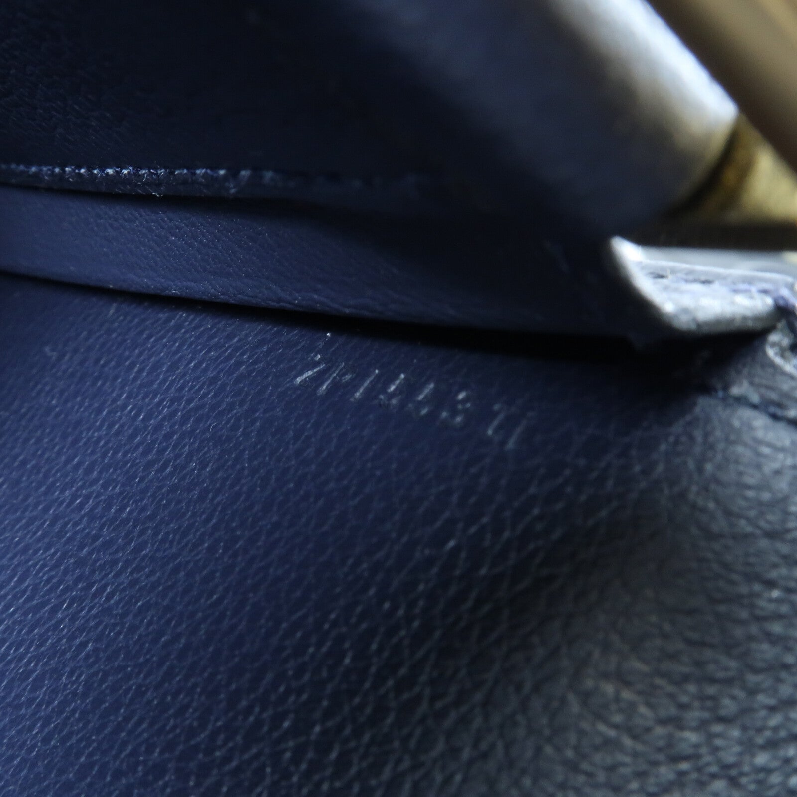 HERMES Evercolor皮革New Drag II金扣手挽肩背兩用袋Bleu Nuit