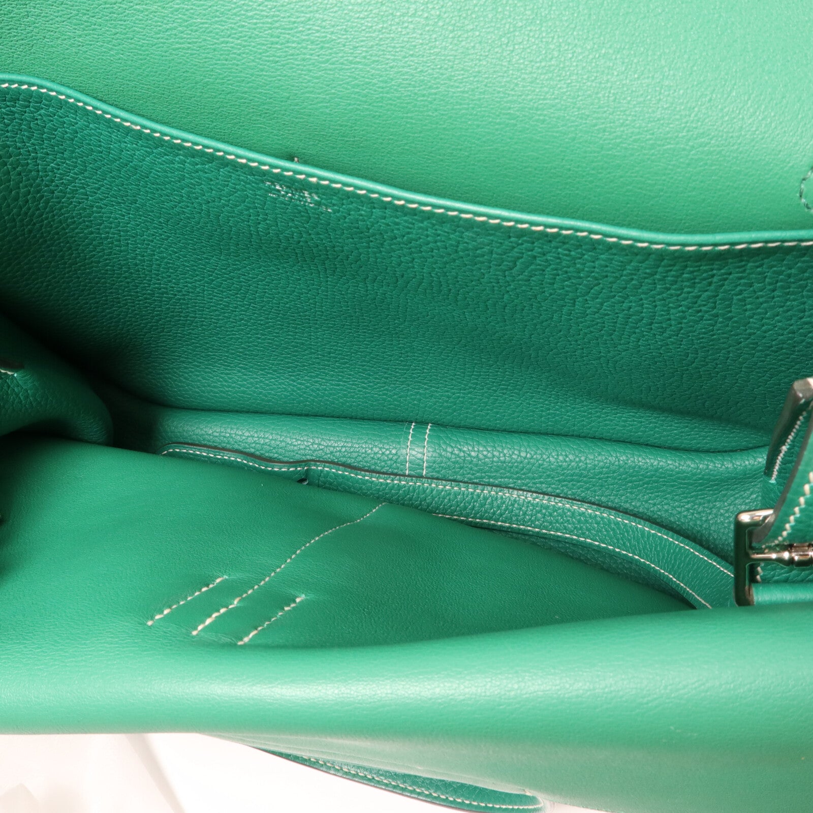 HERMES Clemence皮革Halzan 31手挽肩背兩用袋Vert Vertigo