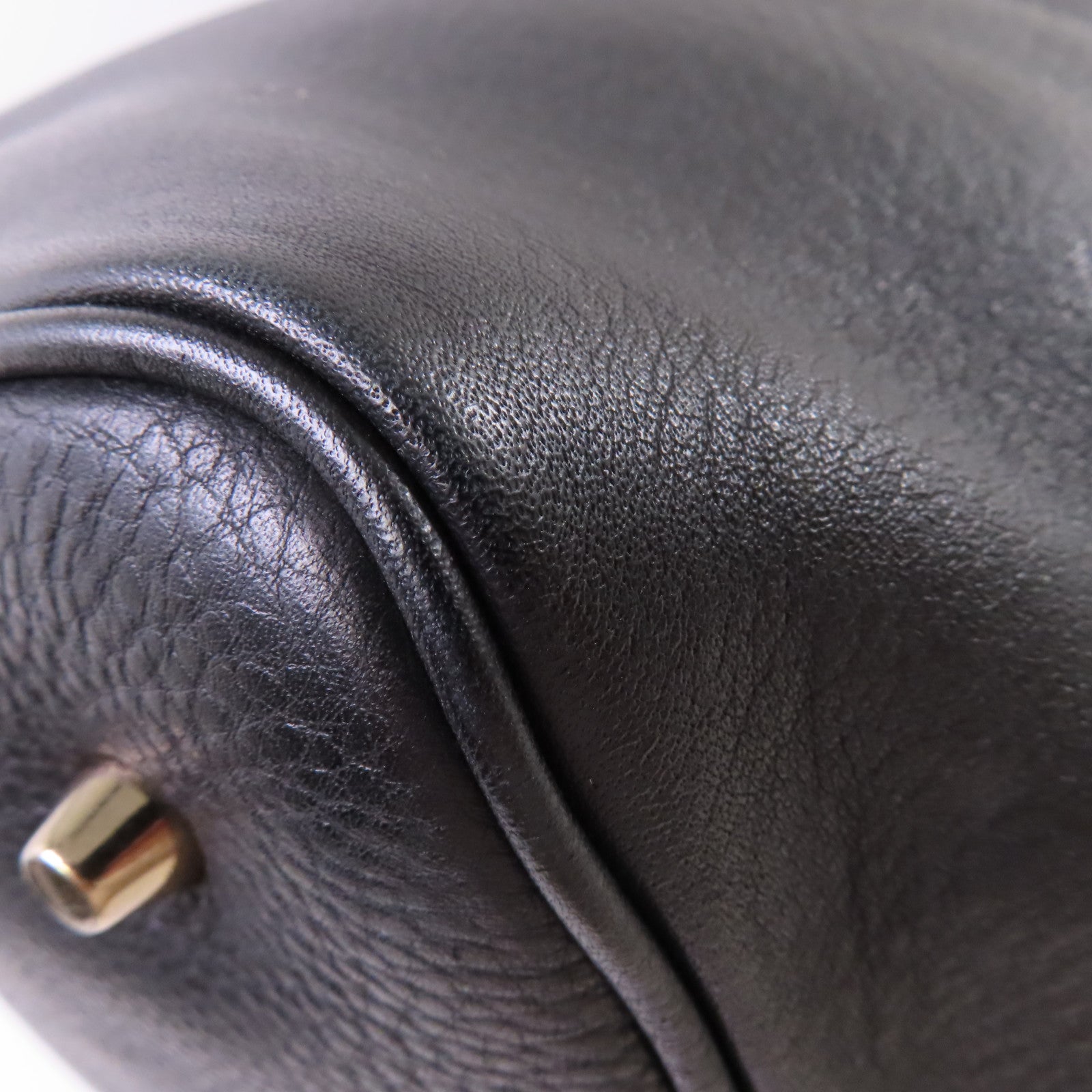 BURBERRY 【激減優惠】牛皮皮革Bucket 2Way Bag銀扣手挽肩背兩用袋黑色
