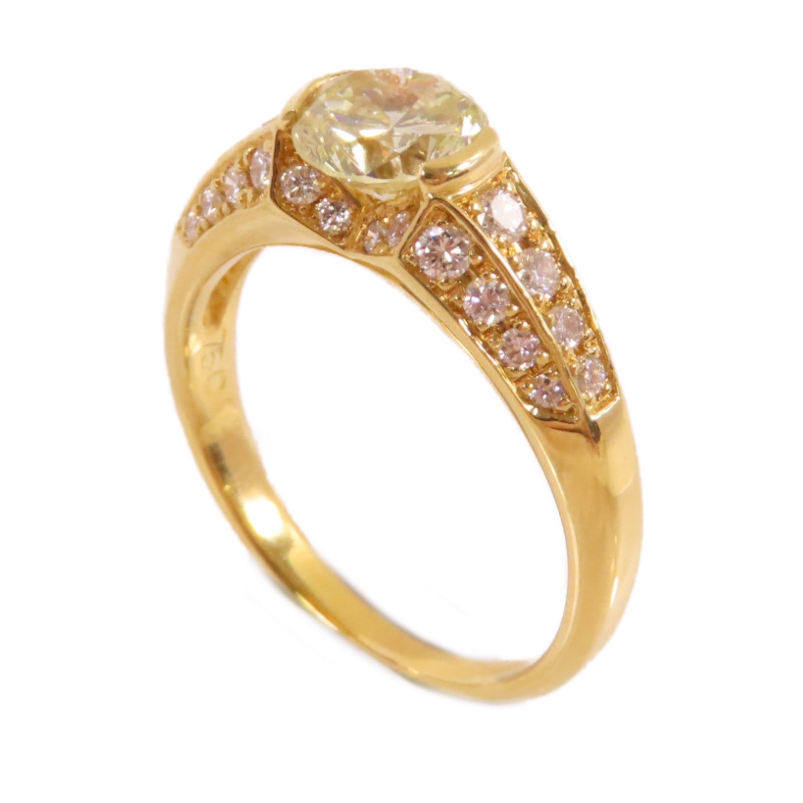 JEWELRY 【激減優惠】18K黃金/1.21ct鑽石/0.40ct鑽石Diamond Ring戒指US#6.5