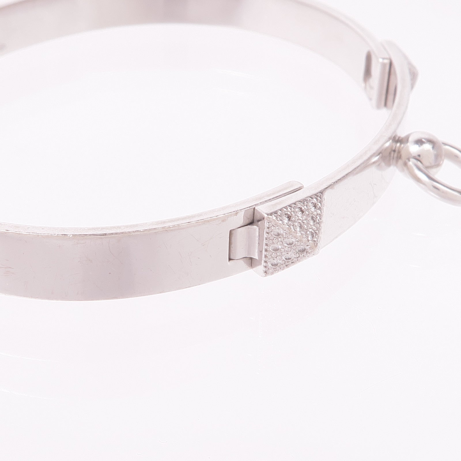 HERMES 18K白金Collier De Chien Bangle手鐲
