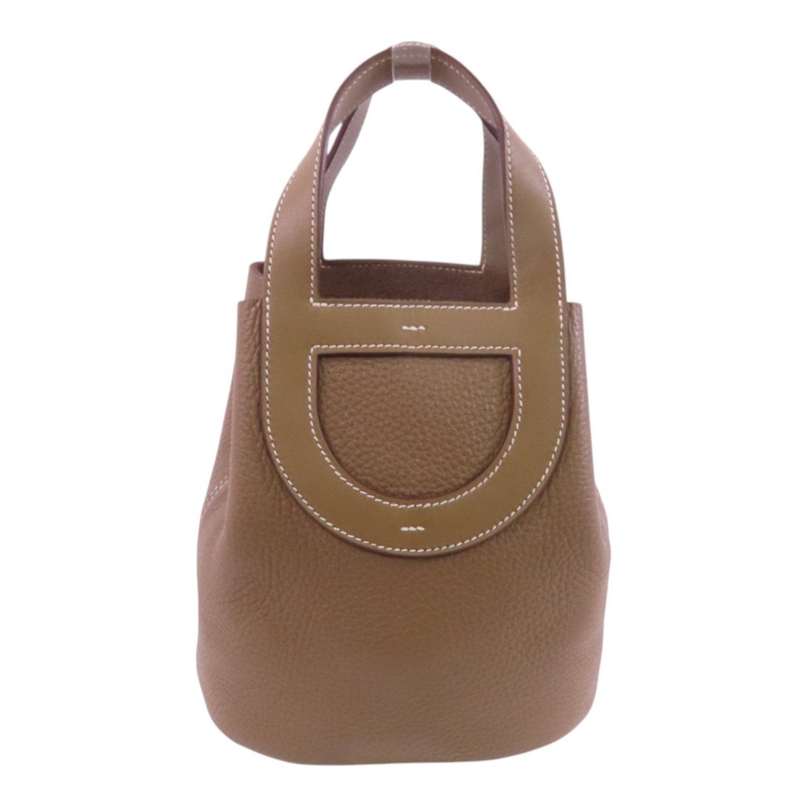 HERMES Clemence皮革In The Loop 18金扣手挽袋