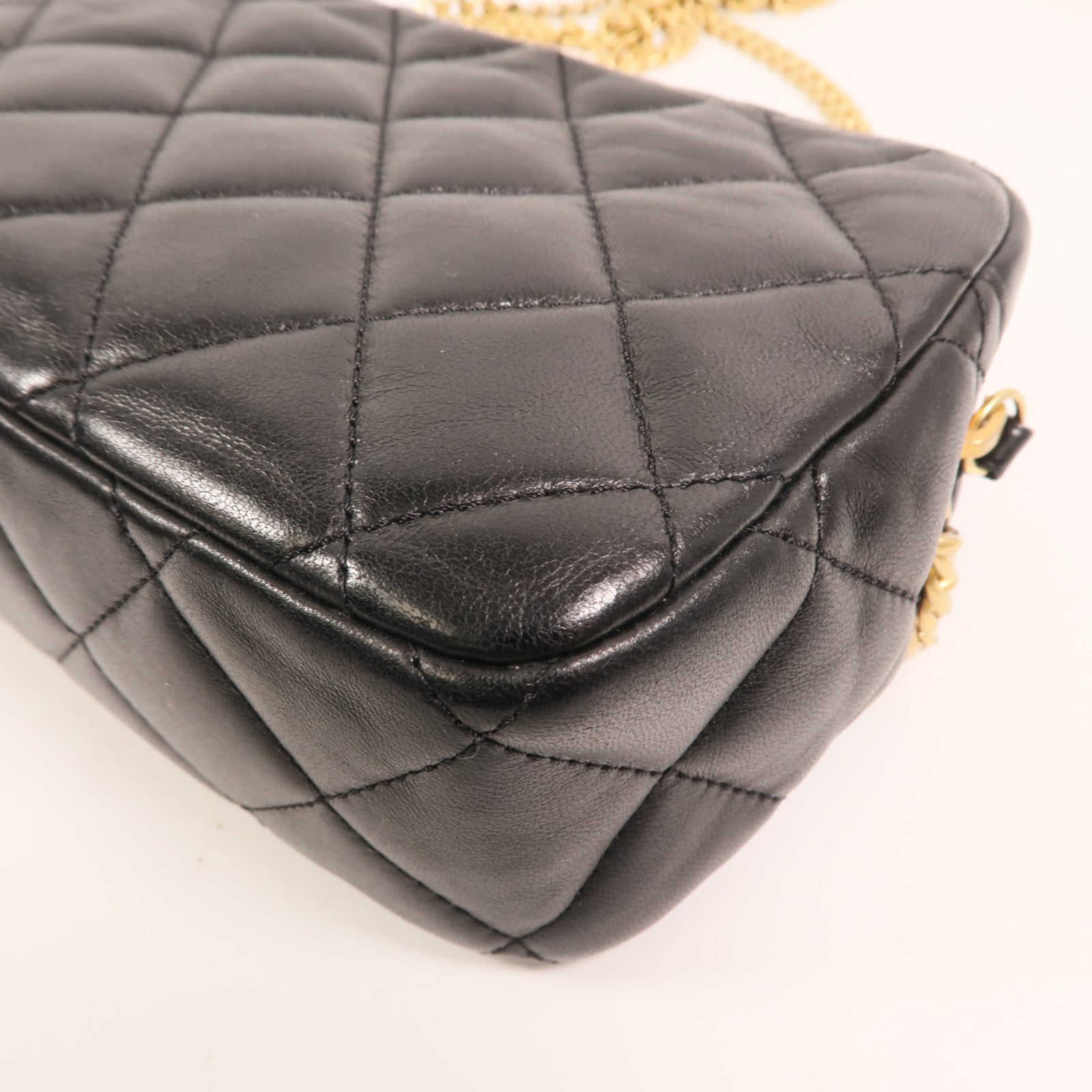 CHANEL 【激減優惠】羊皮皮革Chain Shoulder金扣鏈帶肩背袋
