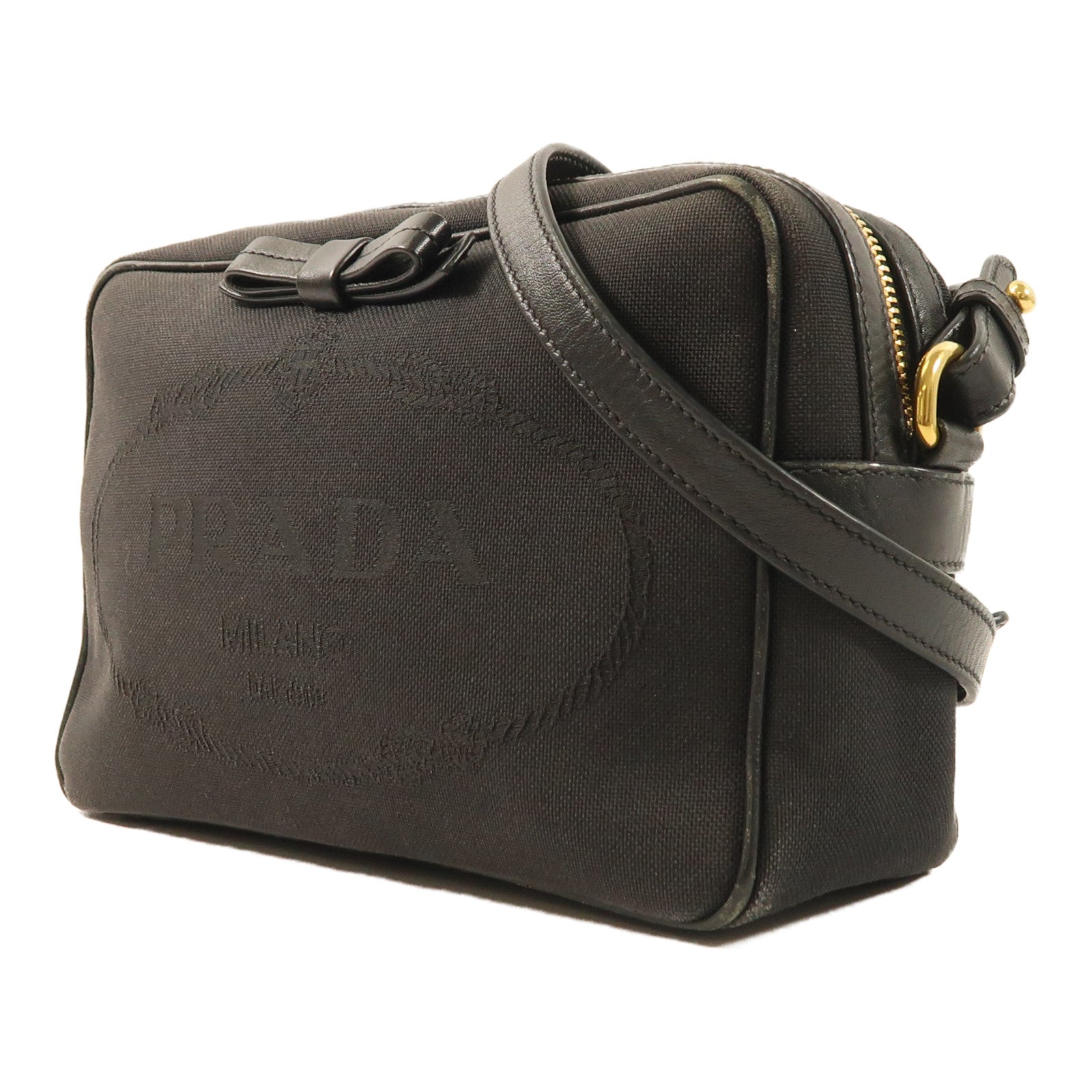 PRADA 帆布Shoulder Bag金扣肩背袋