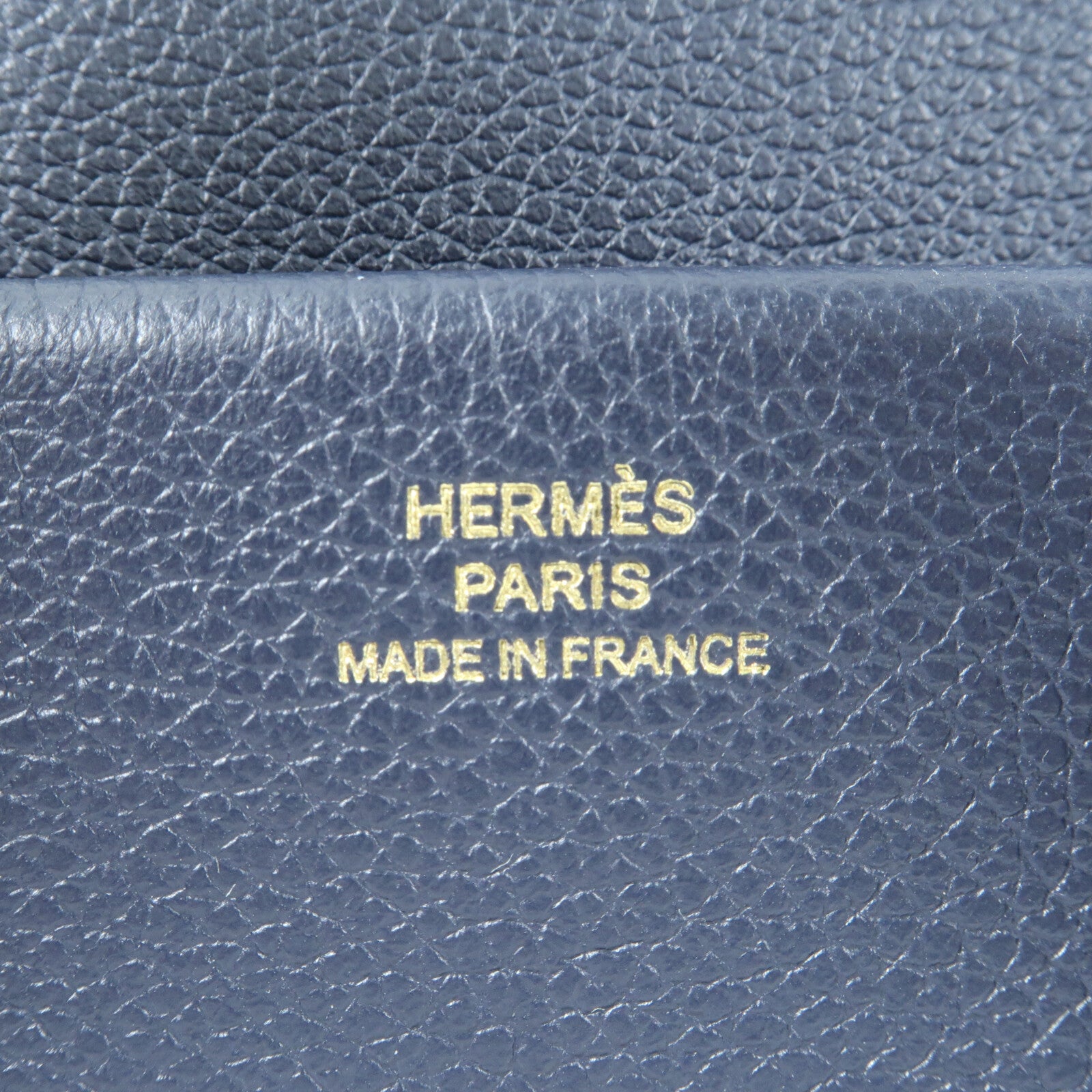 HERMES Evercolor皮革New Drag II金扣手挽肩背兩用袋Bleu Nuit