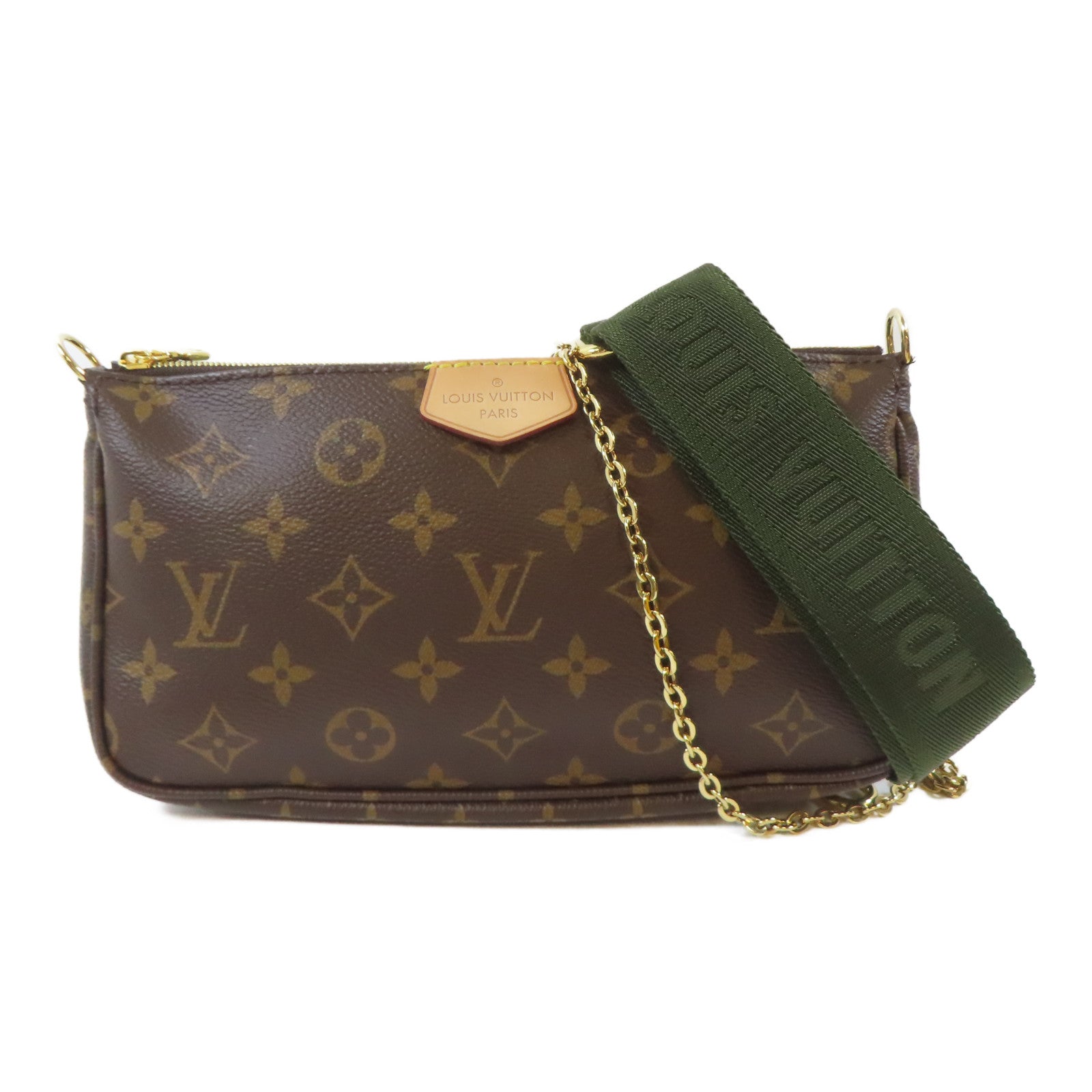LOUIS VUITTON Monogram Multi Pochette金扣手挽肩背兩用袋啡色