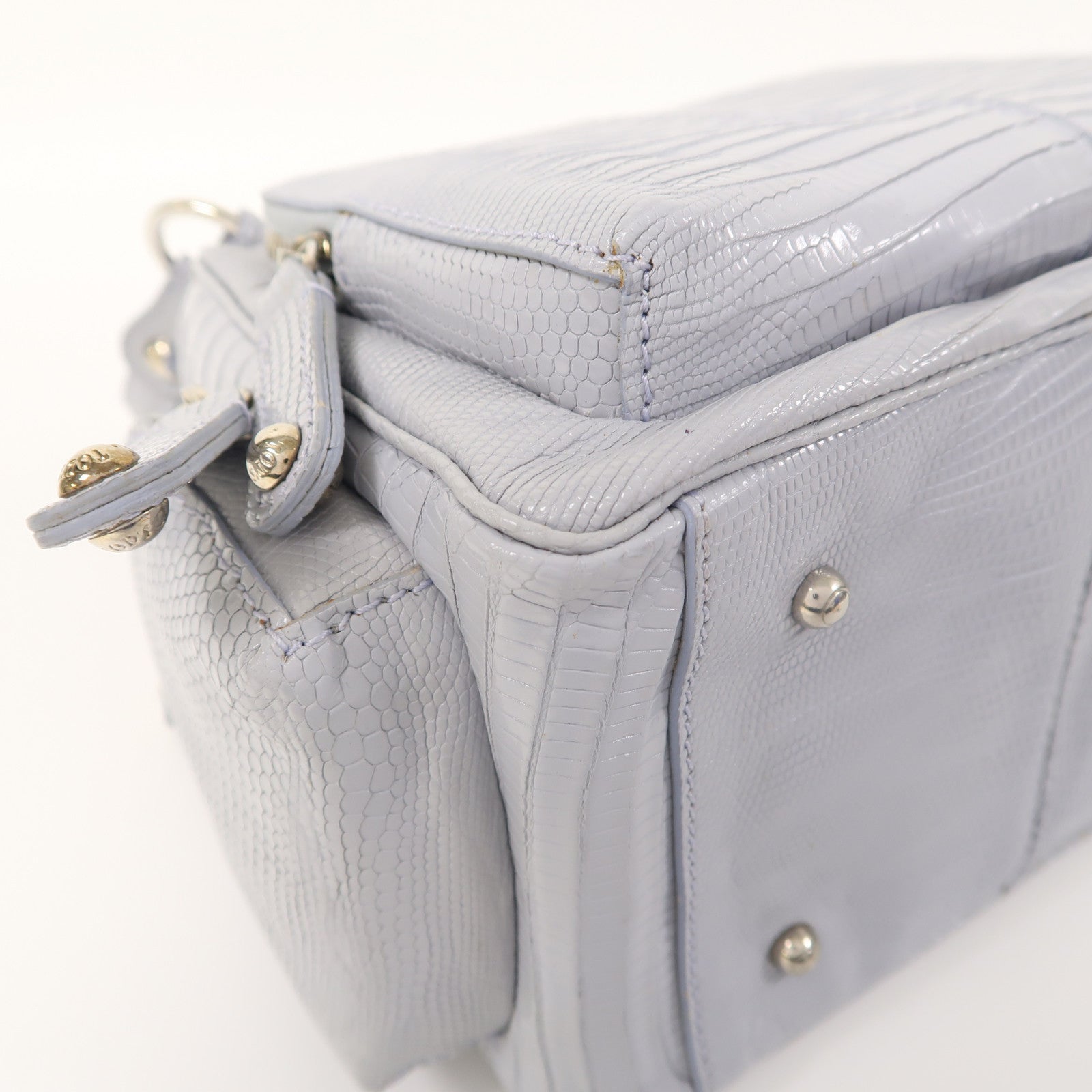 TOD'S 皮革Hand Bag銀扣手挽袋藍色