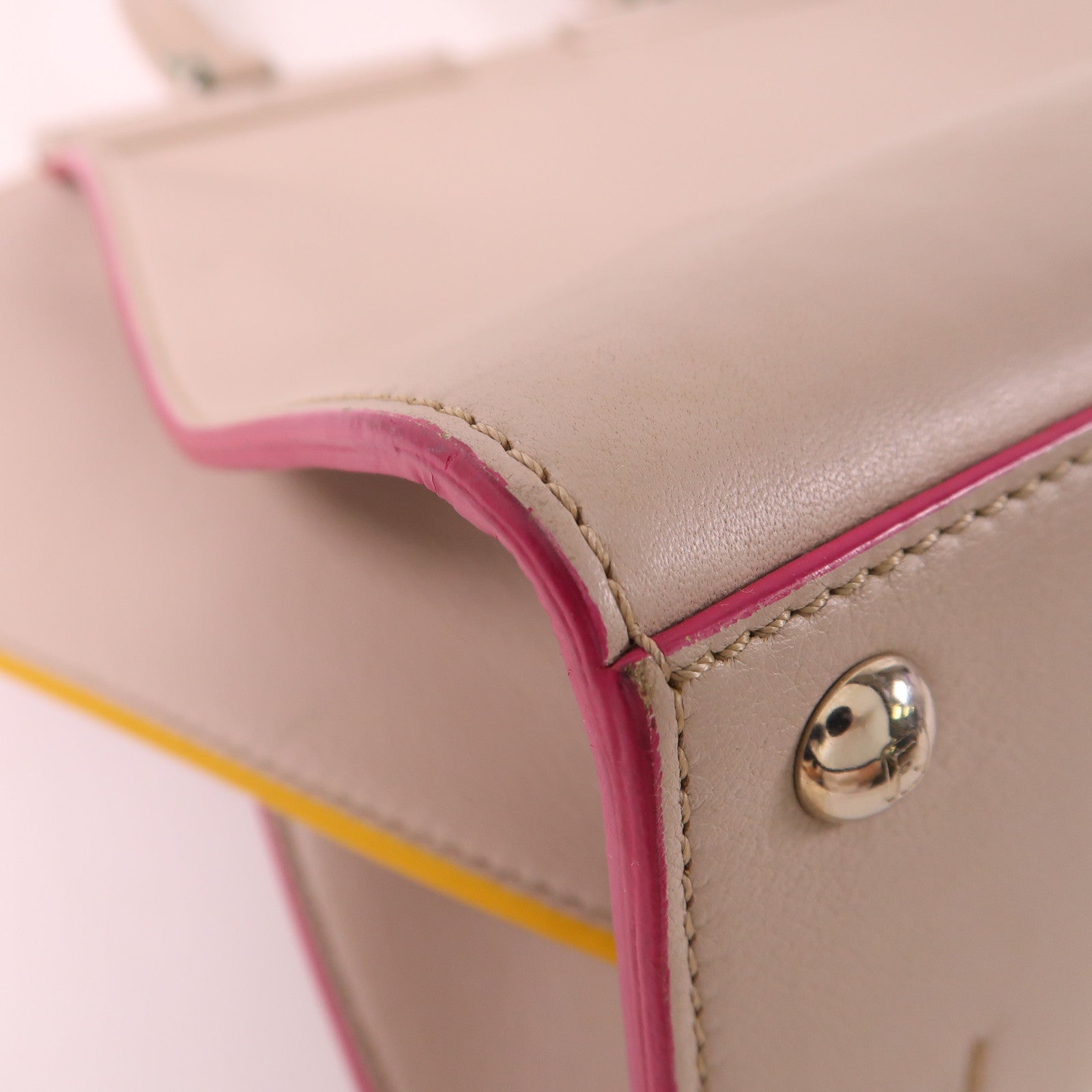 FENDI SHW Handbag 8BH279 Calfskin Leather Grey