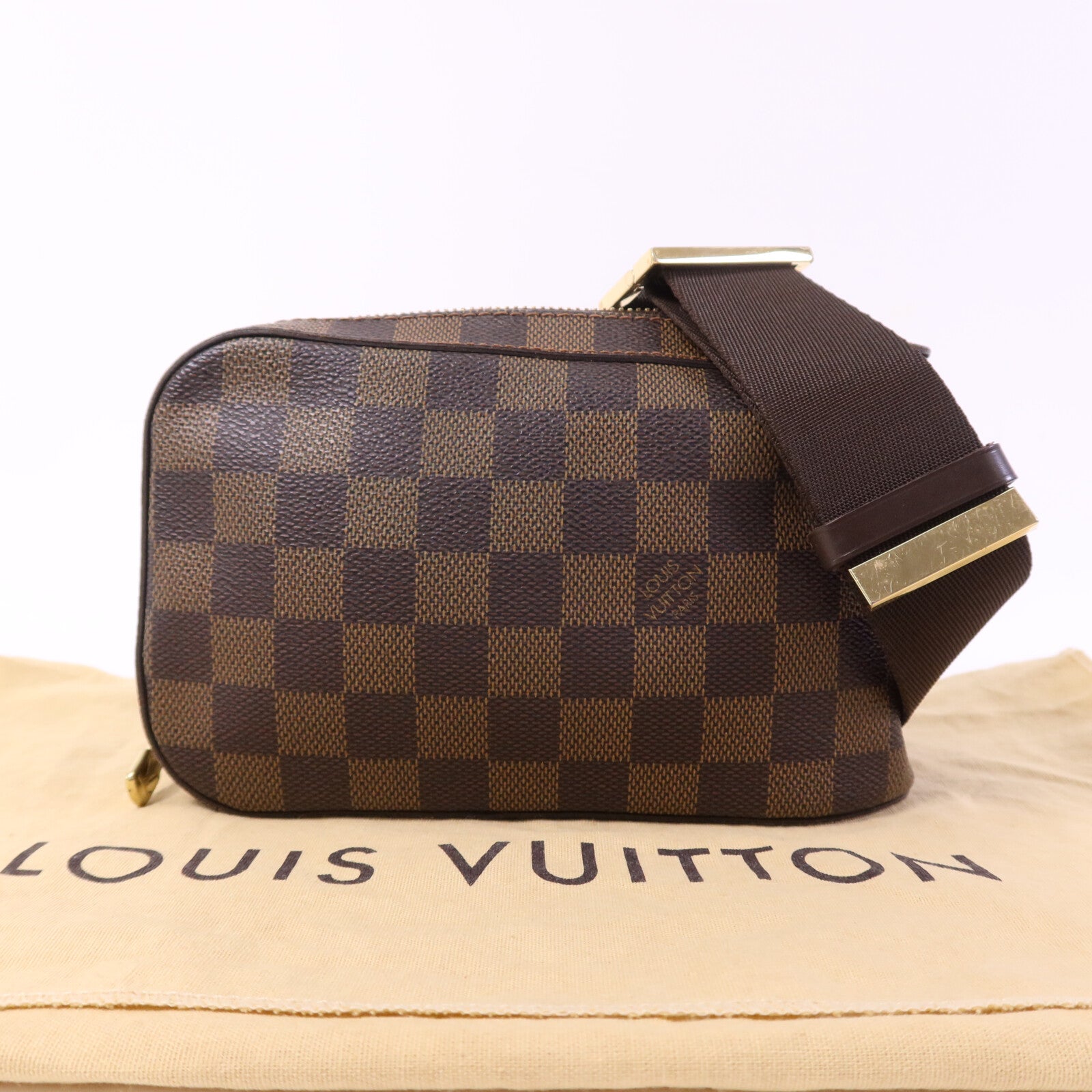 LOUIS VUITTON Damier Geronimos金扣腰包